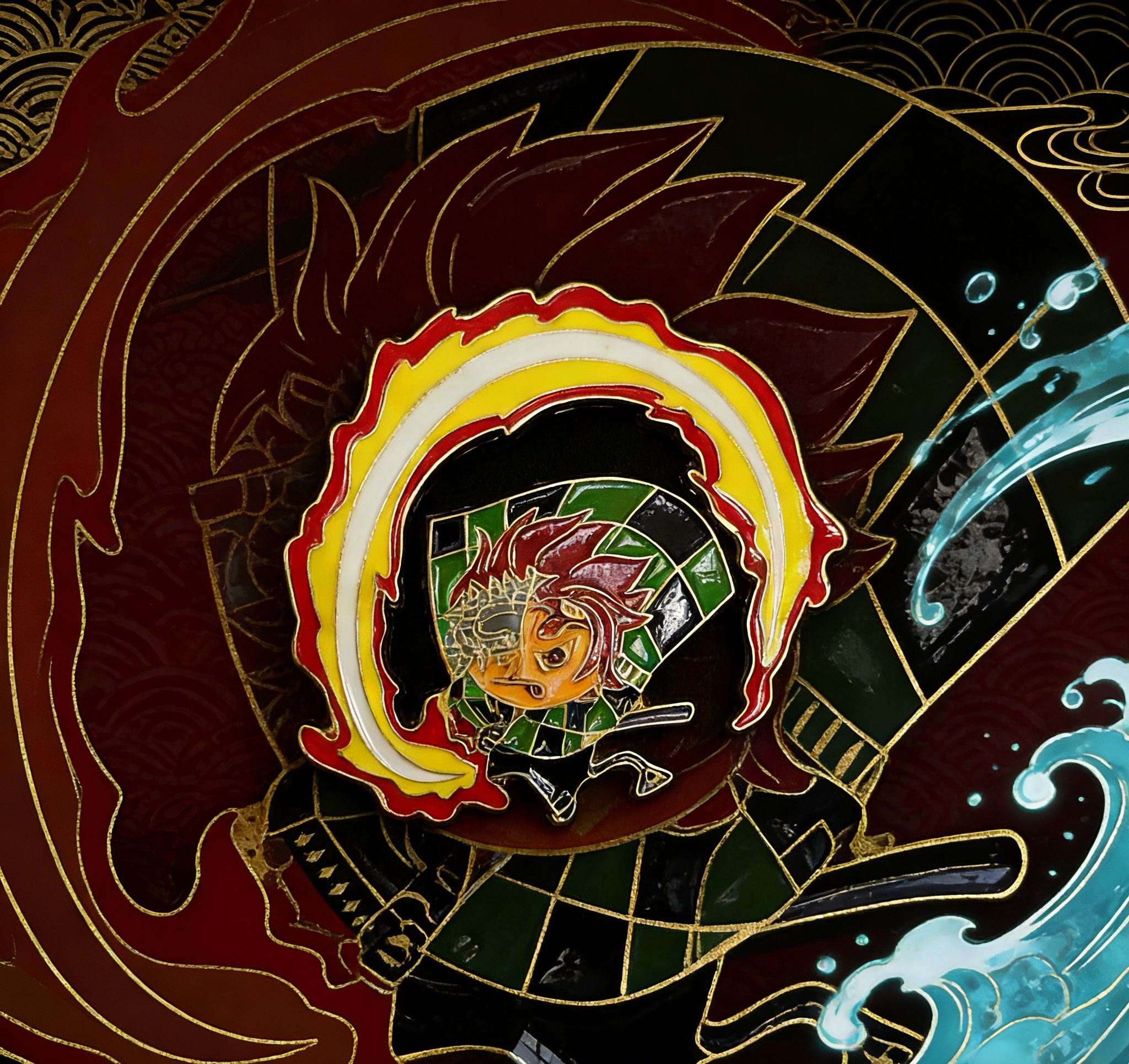 Demon Slayer / Chainsaw Man Chainsaw Man / Demon Slayer Crossover Tanjiro x Pochita Pin