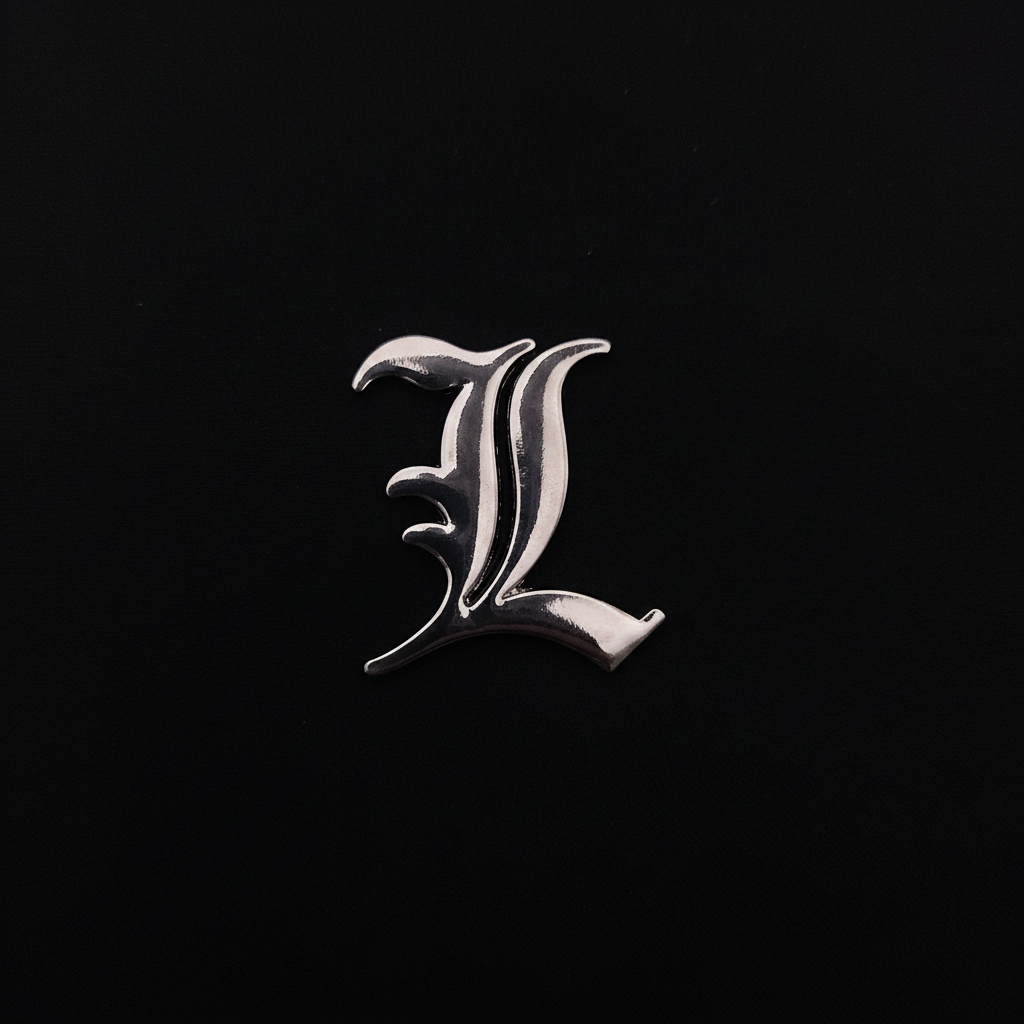 Death Note L Logo Pin
