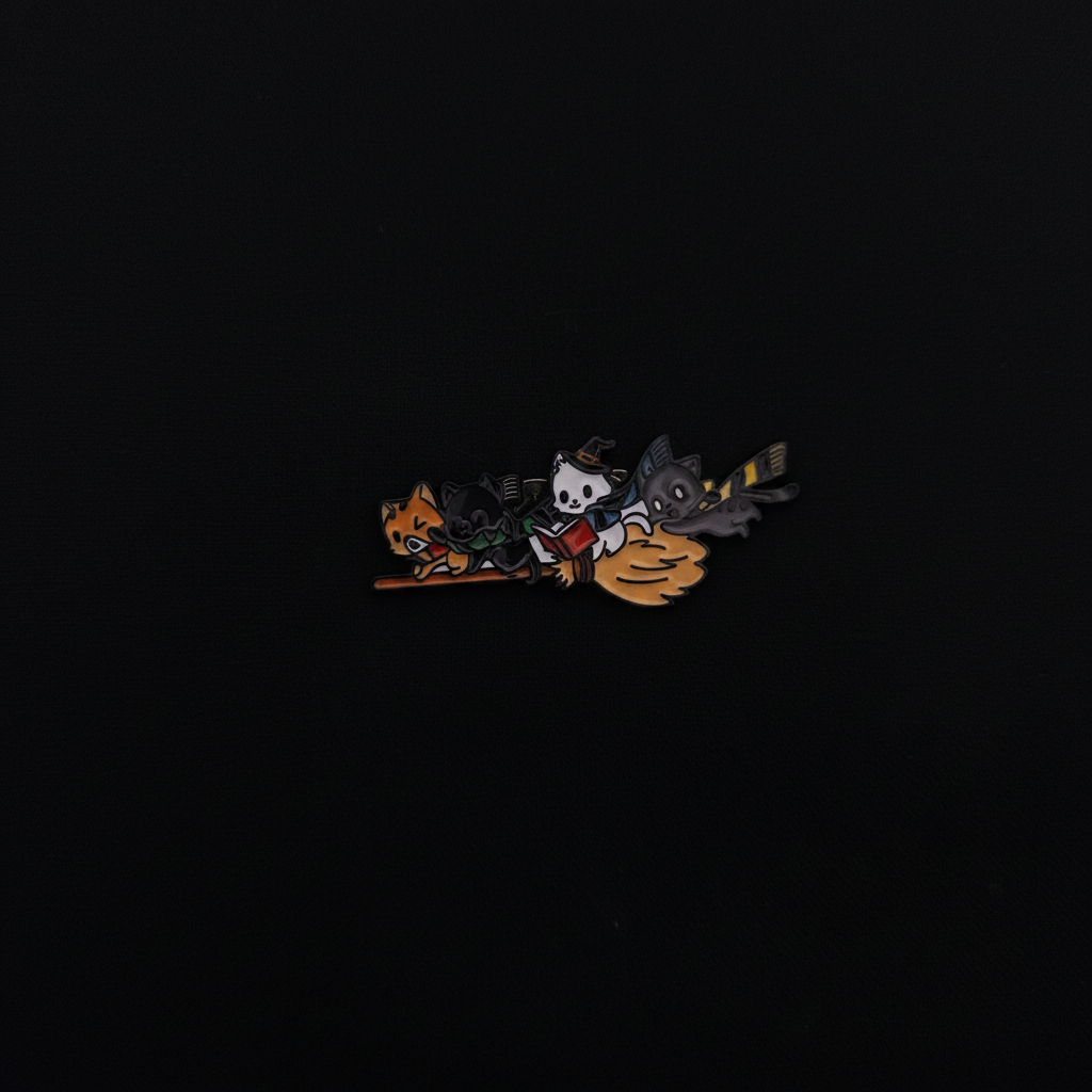 Harry Potter Kittens on Broomstick Pin