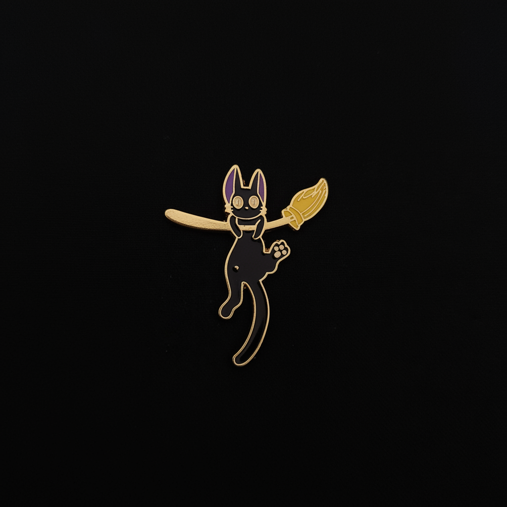 Studio Ghibli Kiki's Delivery Service Jiji on Broom Pin