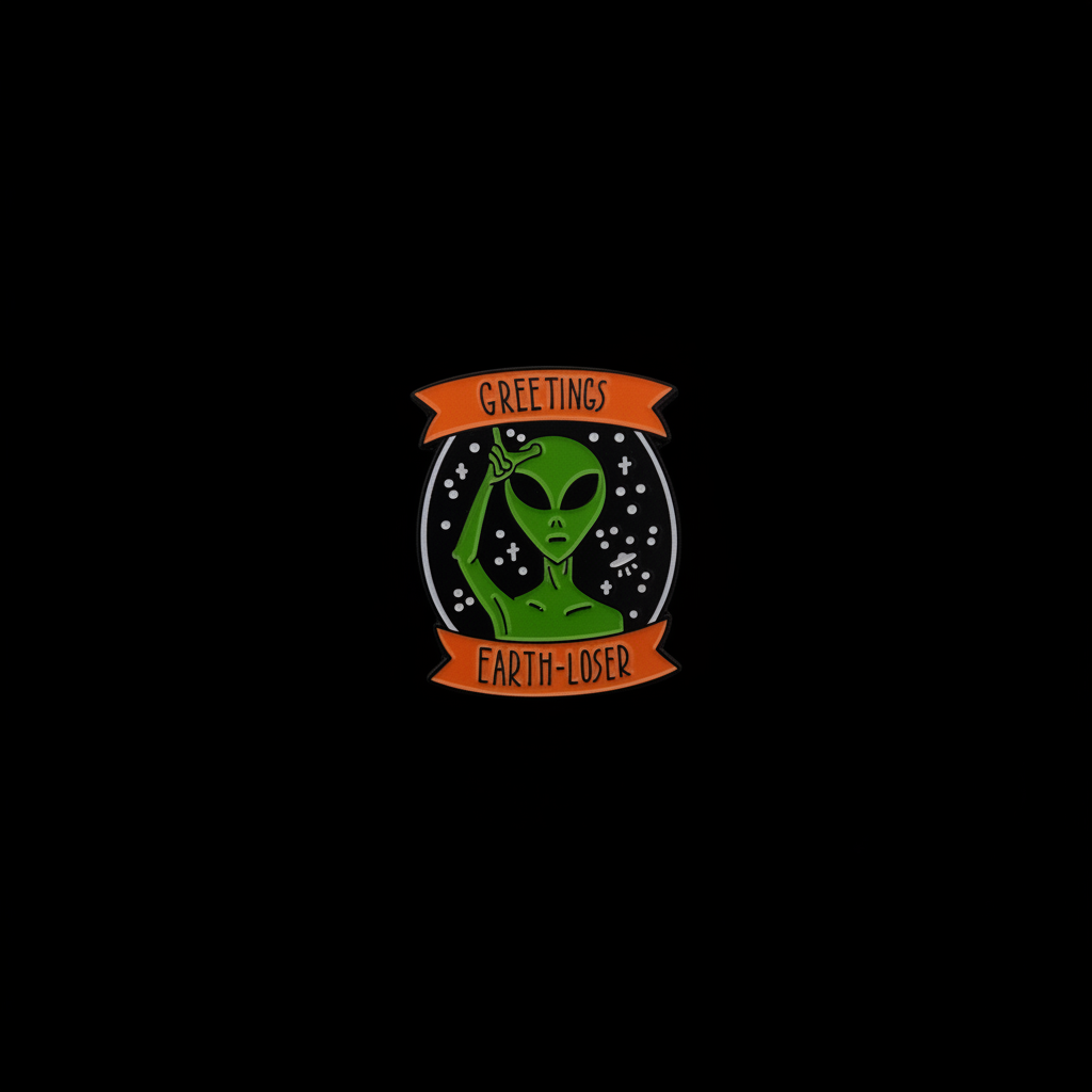 Alien Greeting Earth-Loser Pin