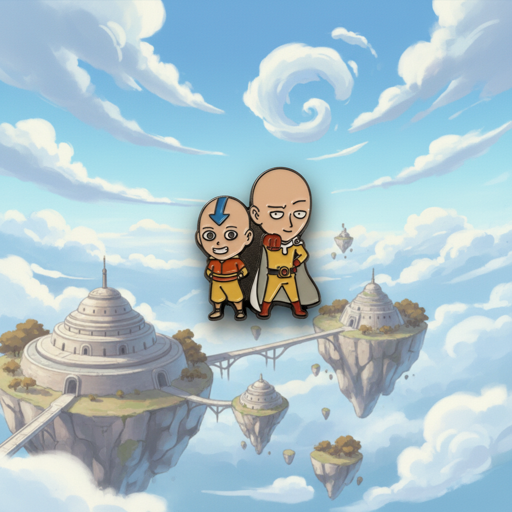 Avatar / One Punch Man Bald Buddies Pin