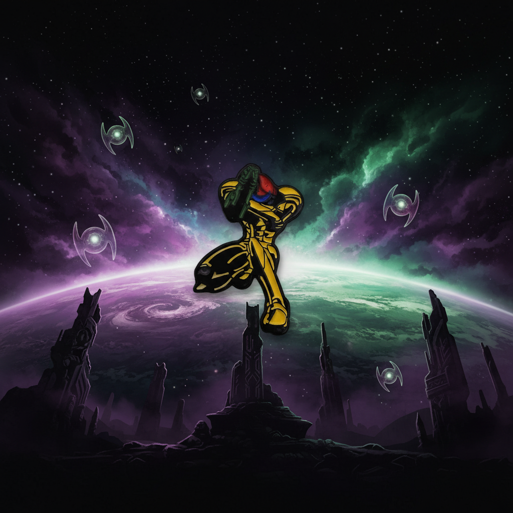 Metroid Samus Kneeling Pin