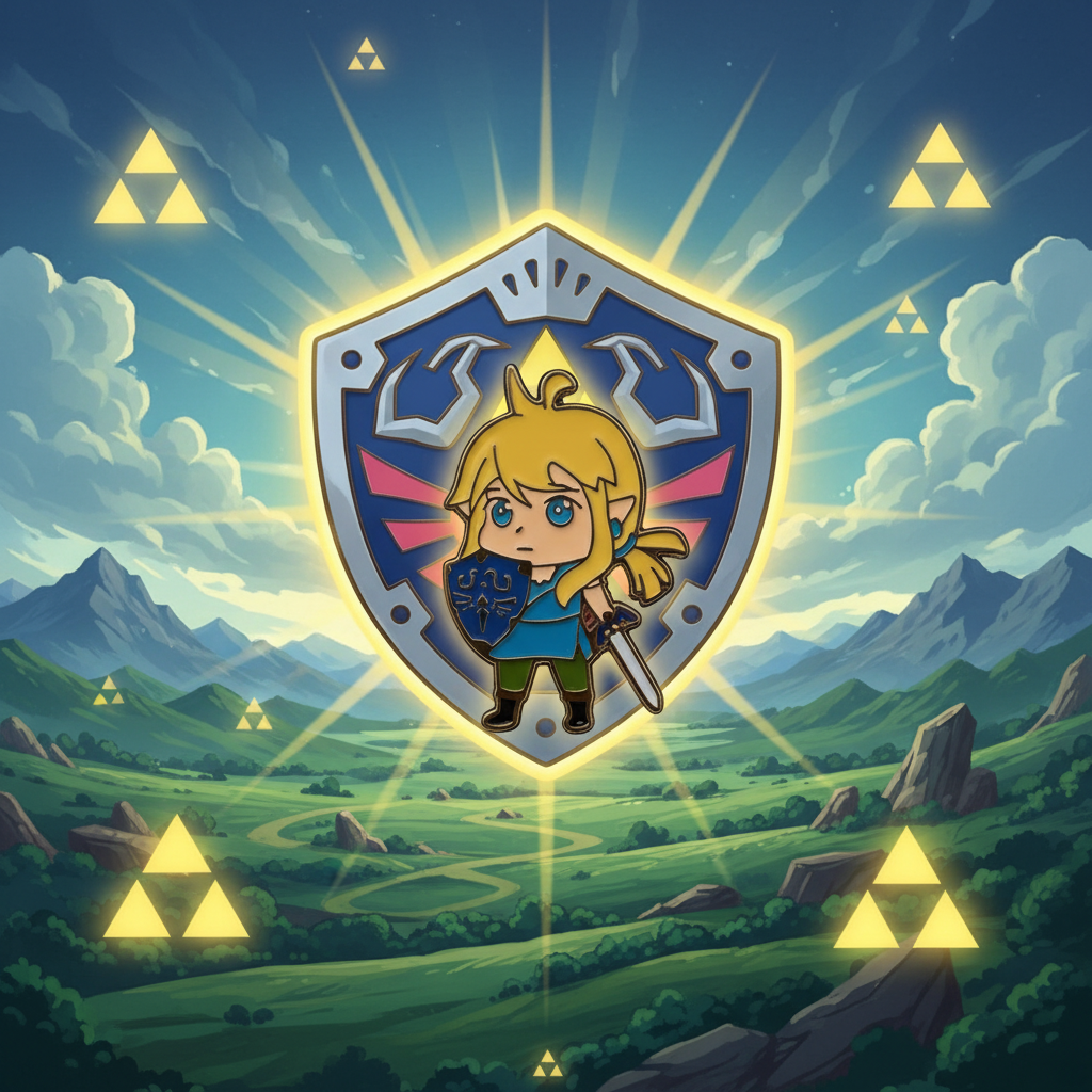 The Legend of Zelda Link and Shield Pin