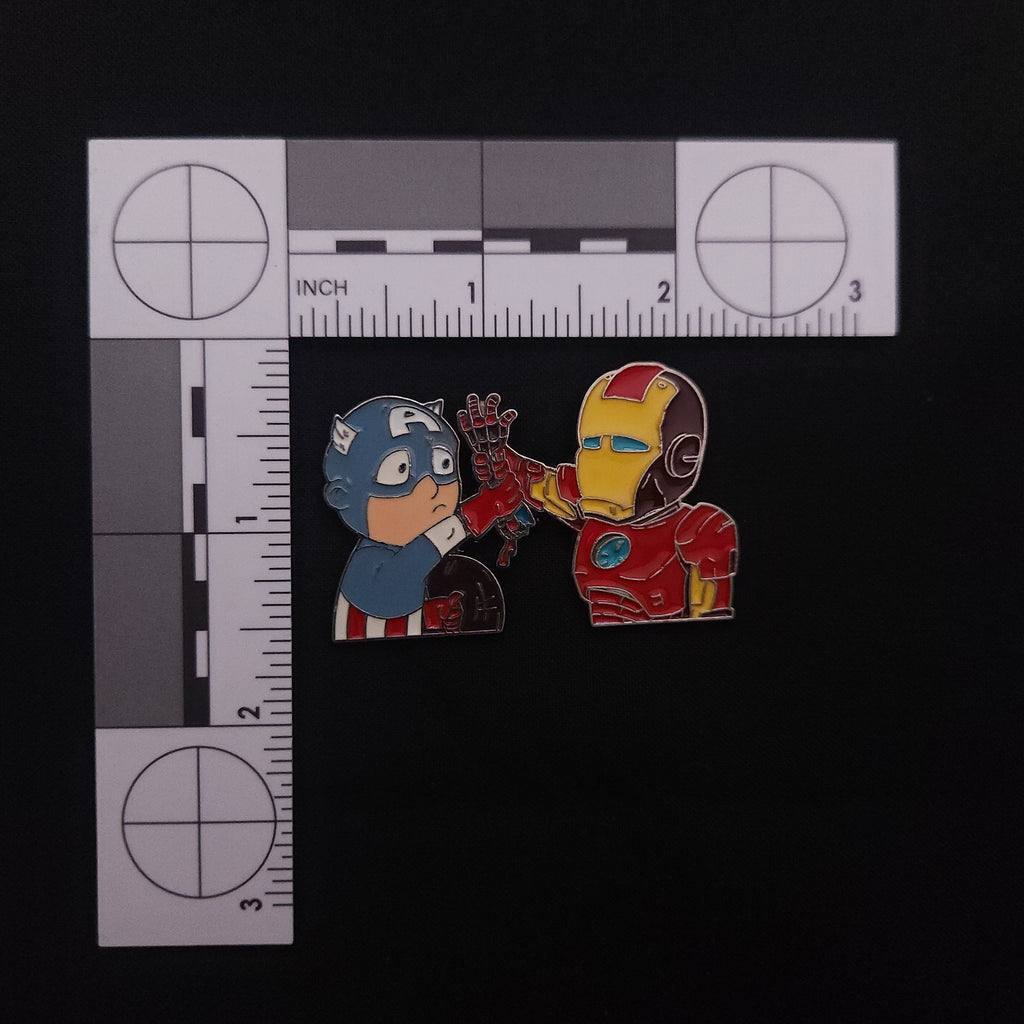 Marvel Captain America and Iron Man Cartoon Pin
