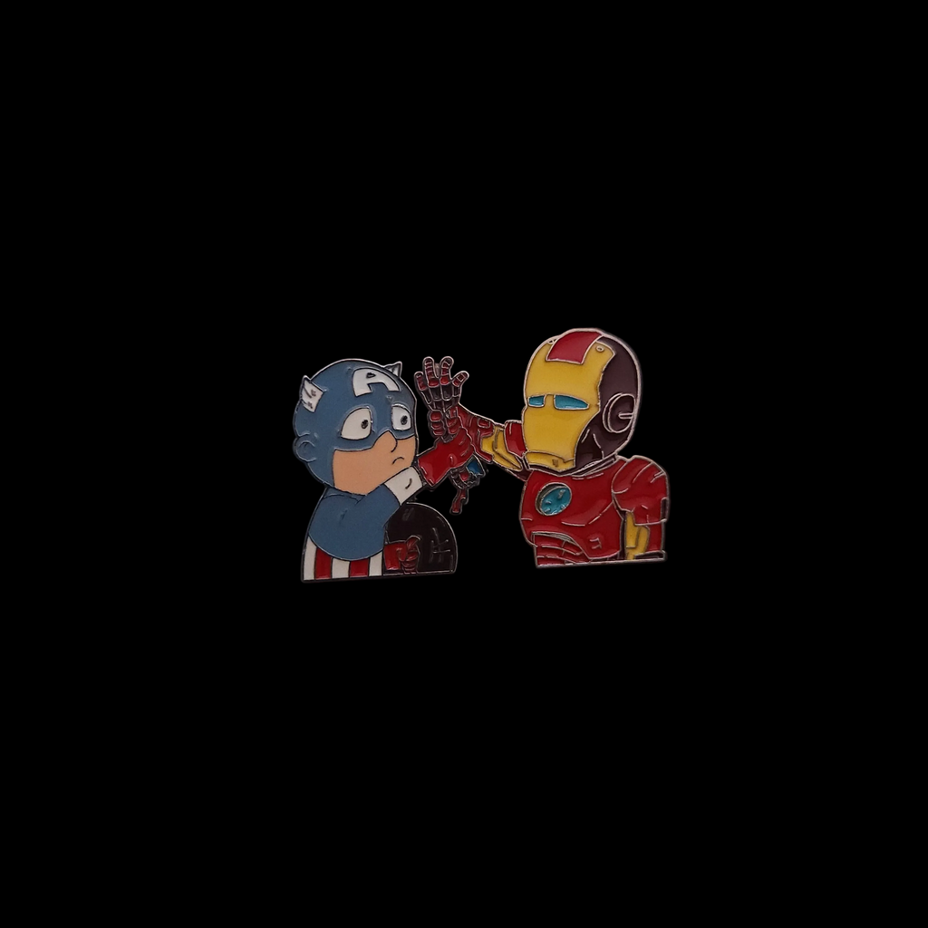 Marvel Captain America and Iron Man Cartoon Pin