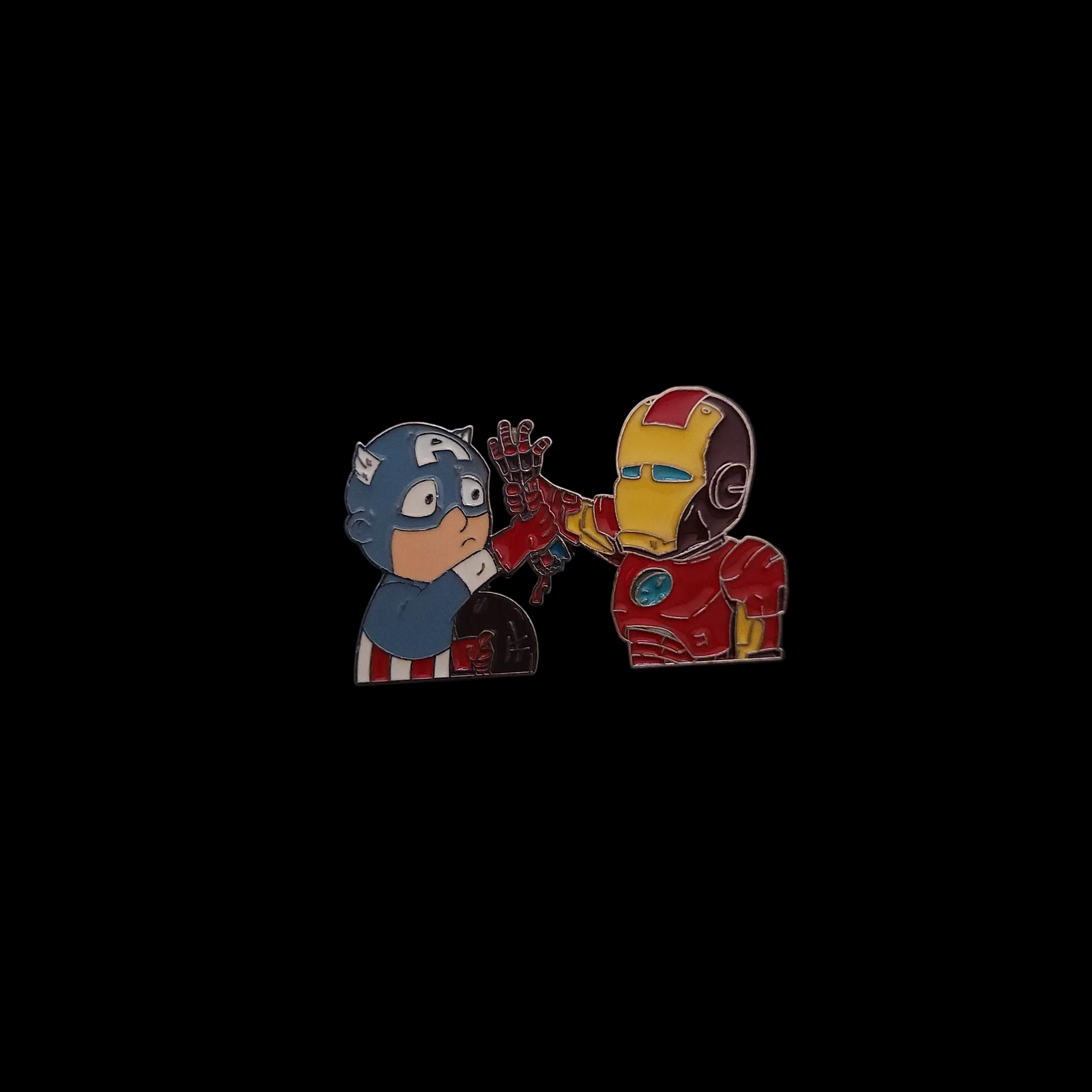 Marvel Captain America and Iron Man Cartoon Pin