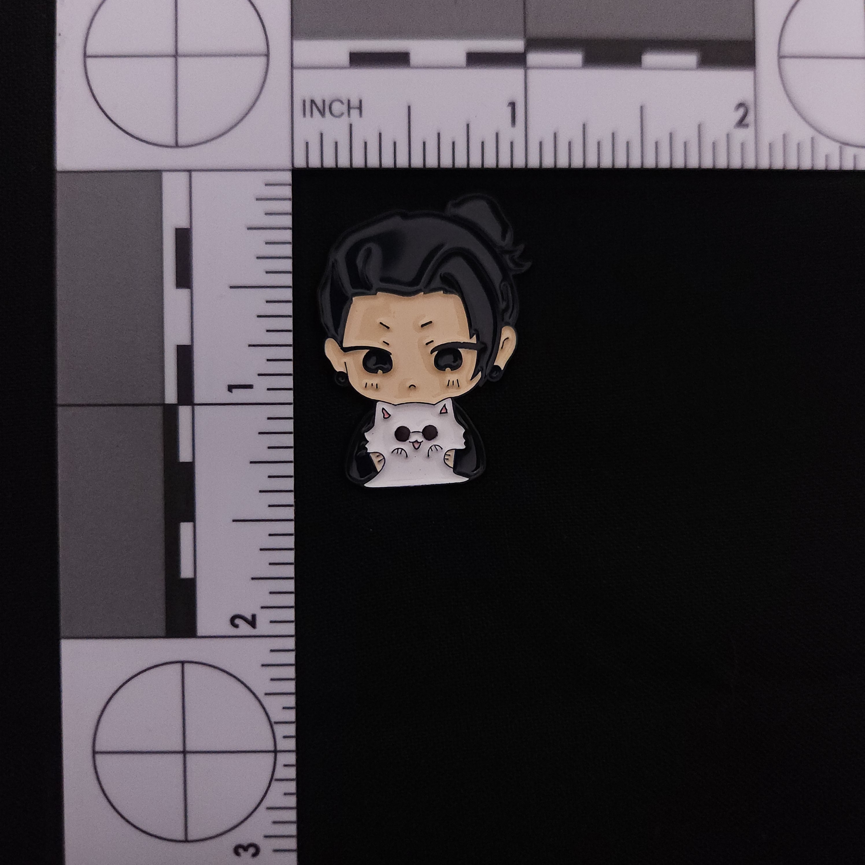 Jujutsu Kaisen Suguru holding Gojo Cat Pin