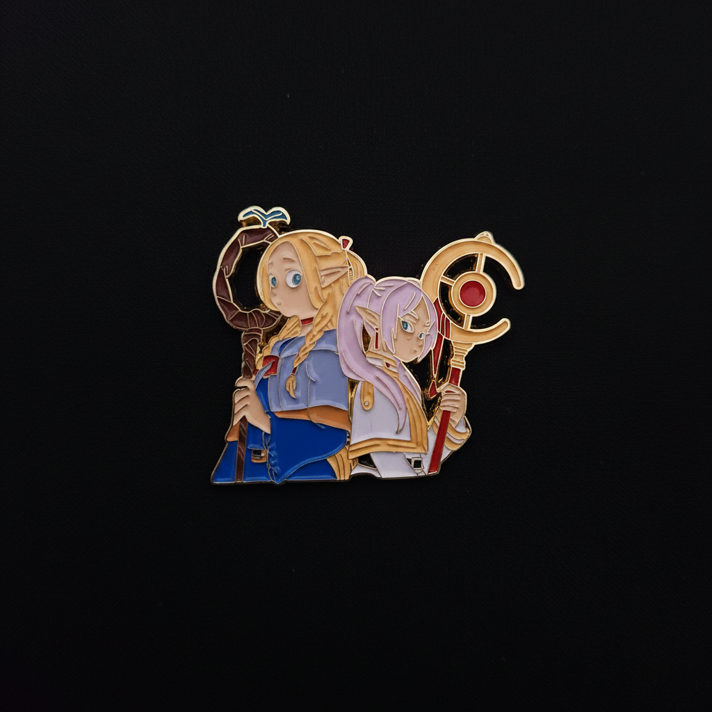 Frieren and Marcille Crossover Pin