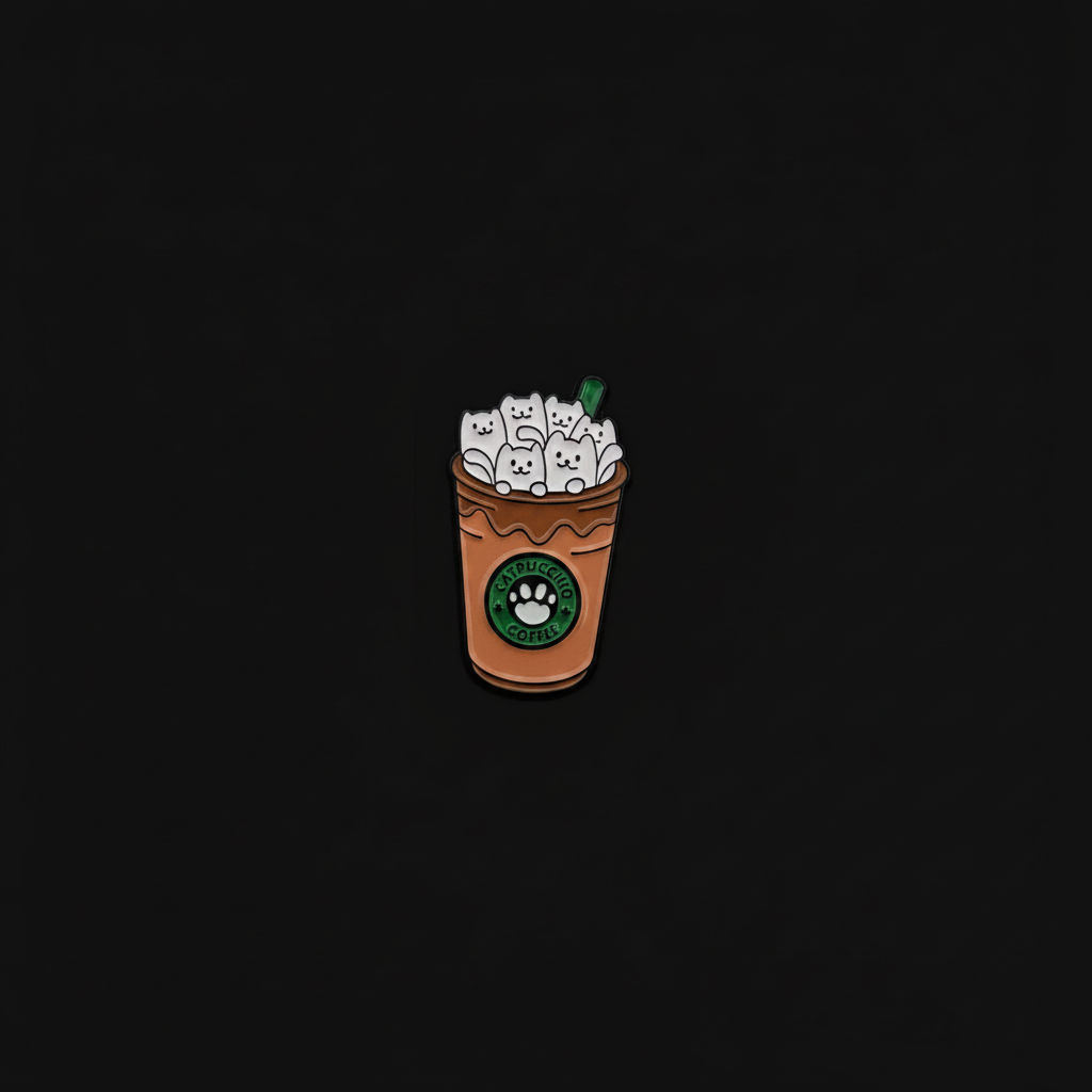 Cats Coffee Cats Pin