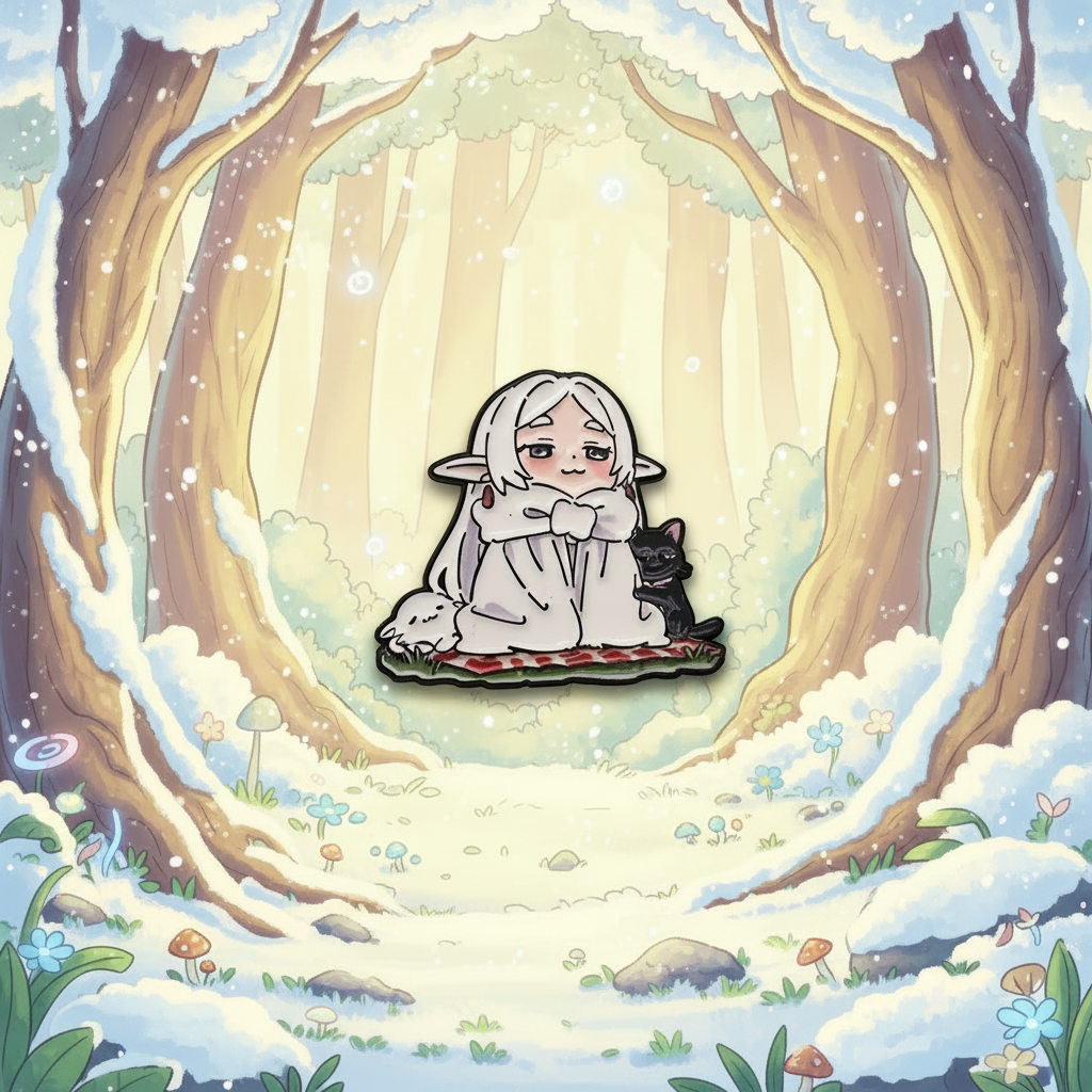 Frieren Warm Chibi Frieren Pin