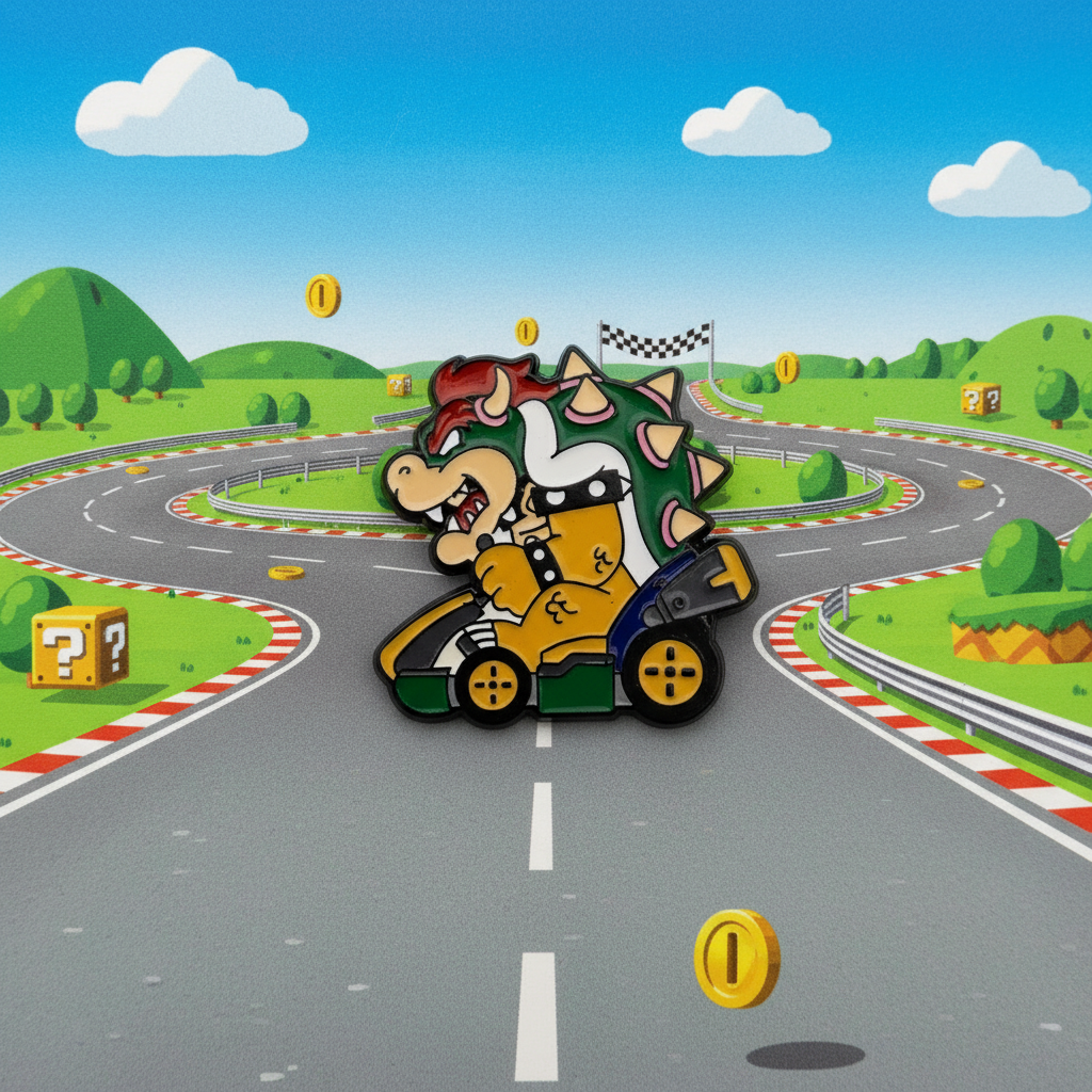 Mario Mario Cart Bowser Pin