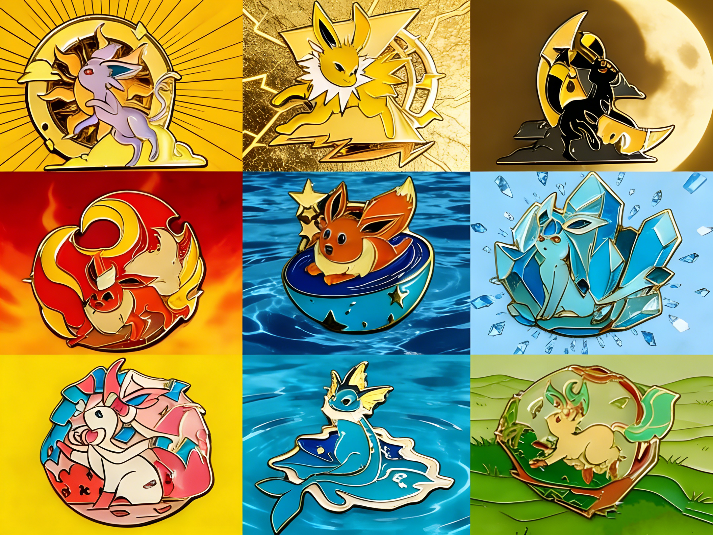 Pokemon Eevee Evolution Pin Collection