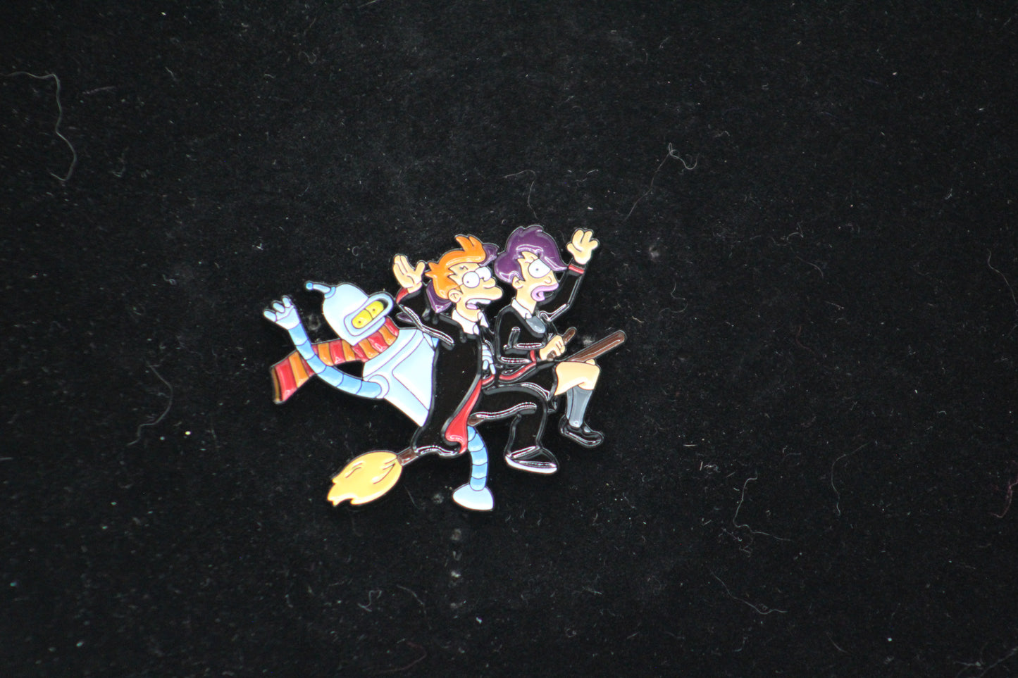 Futurama Fry Lela and Bender Harry Potter Crossover Pin