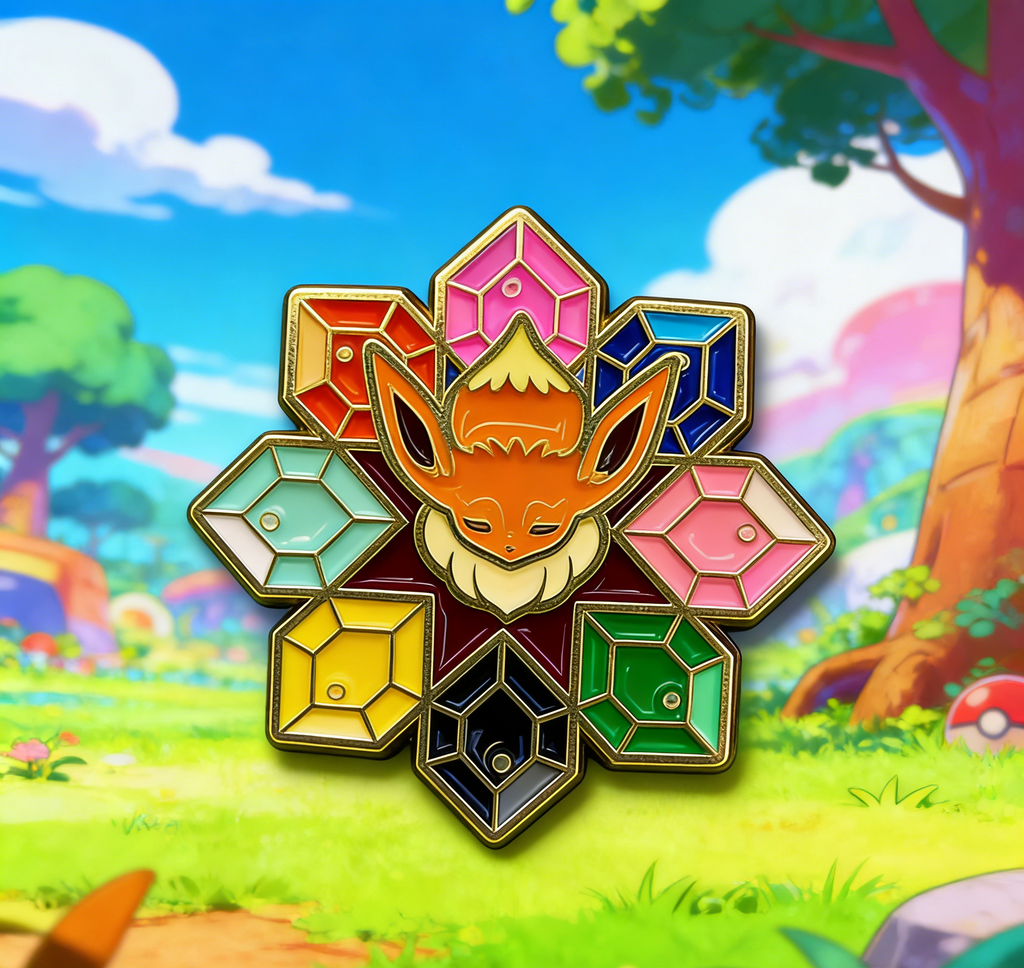 Pokemon Eevee and the Evolution Stones Pin
