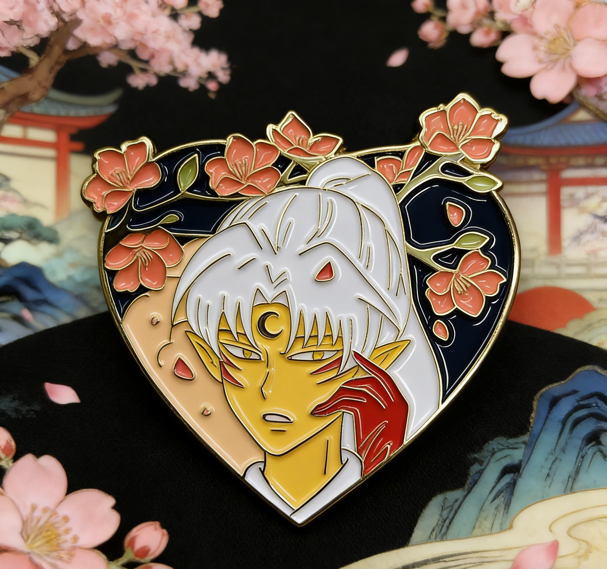 Inuyasha Sesshomaru Heart Pin