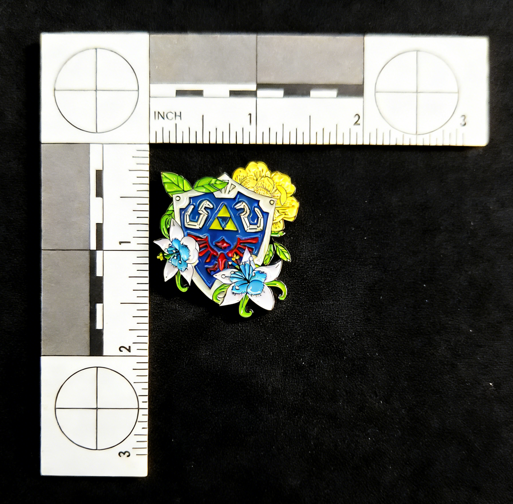 The Legend of Zelda Shield and the Silent Princess Fowers Pin