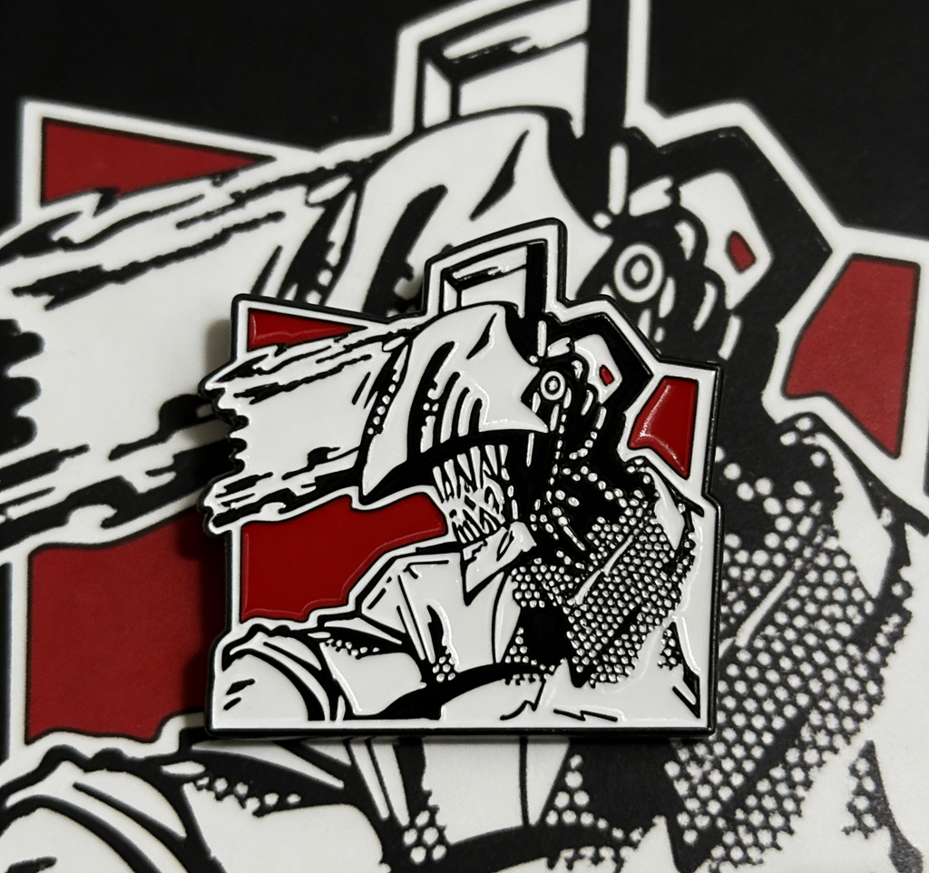 Chainsaw Man Chainsaw Black and White Pin