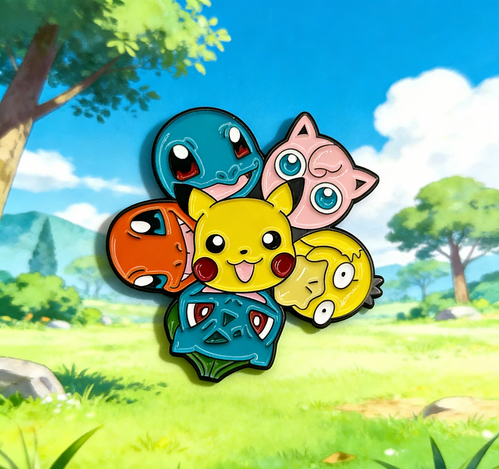 Pokemon Pikachu and Crew Pin
