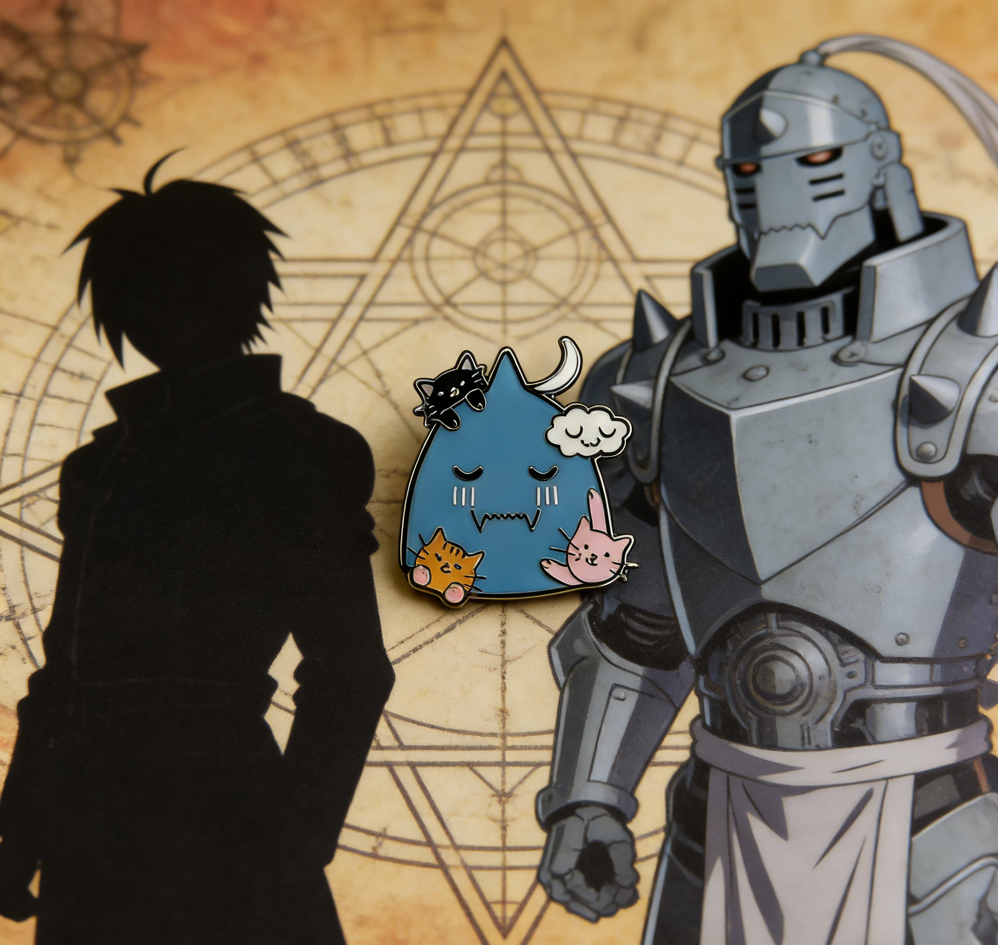 Full Metal Alchemist Alphonse with cats Pins