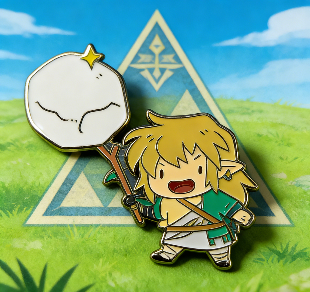 The Legend of Zelda Chibi Link and Rock Pin