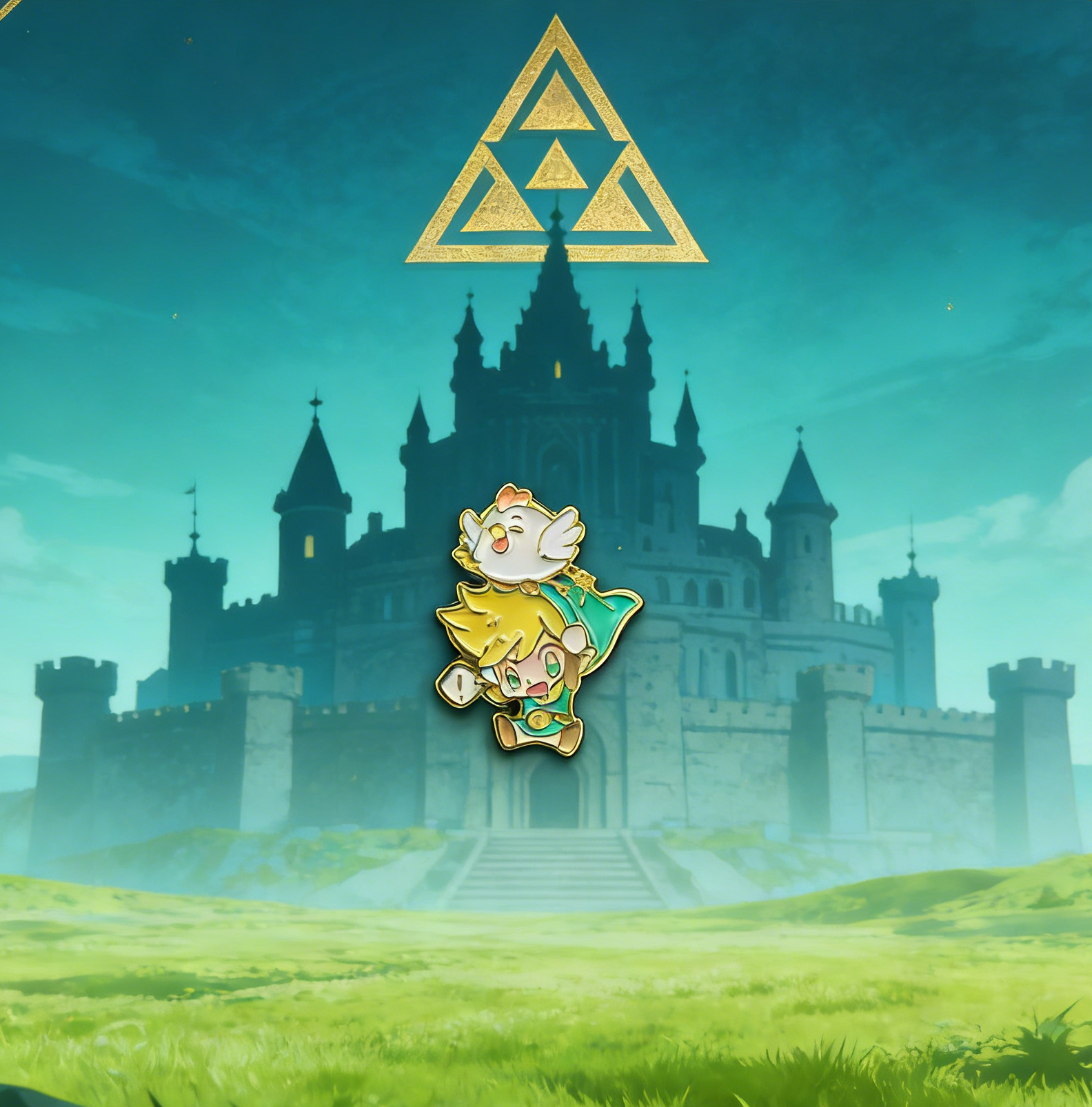 The Legend of Zelda Chibi Link and Chicken Pin