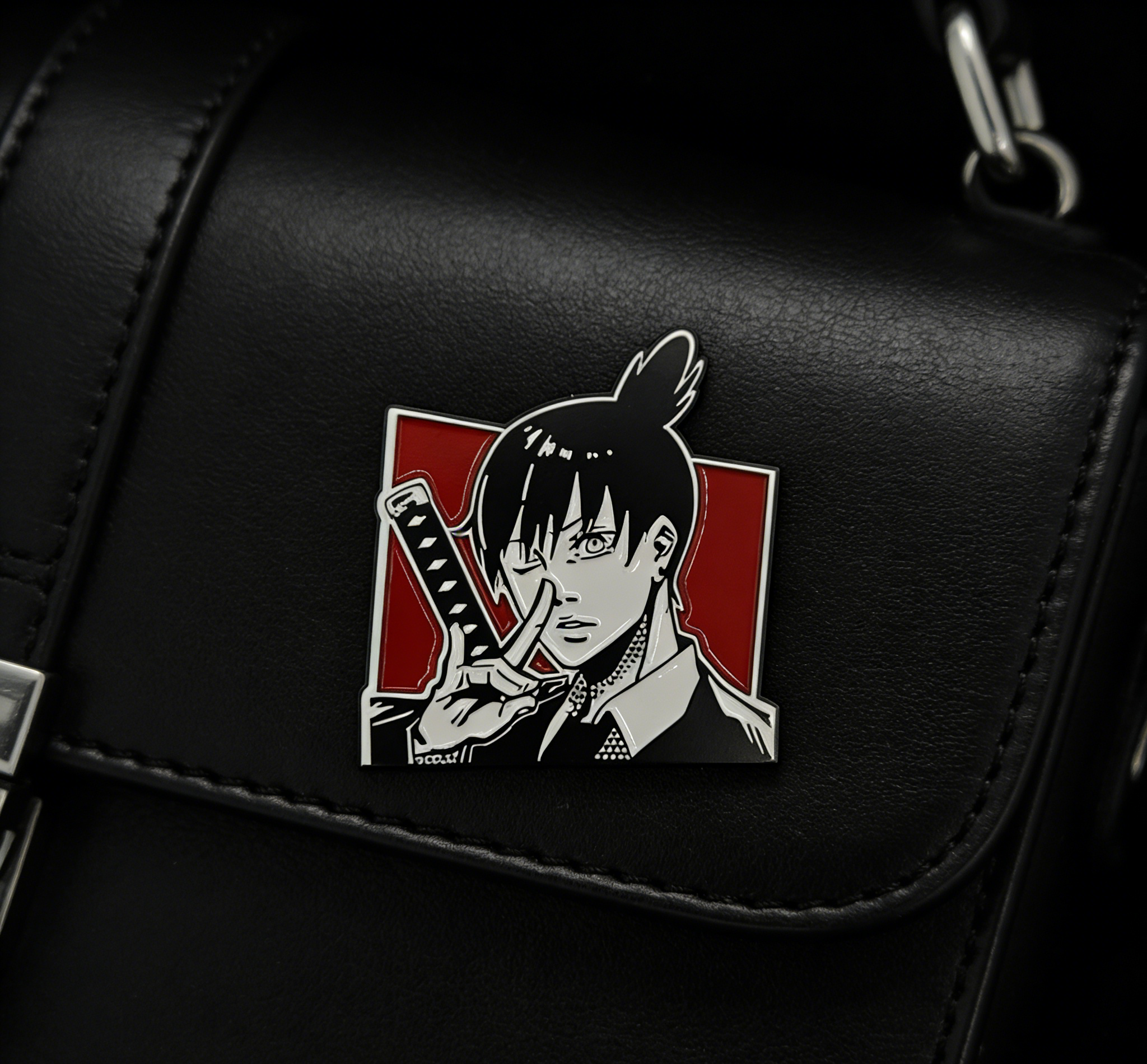Chainsaw Man Aki Black and White Pin