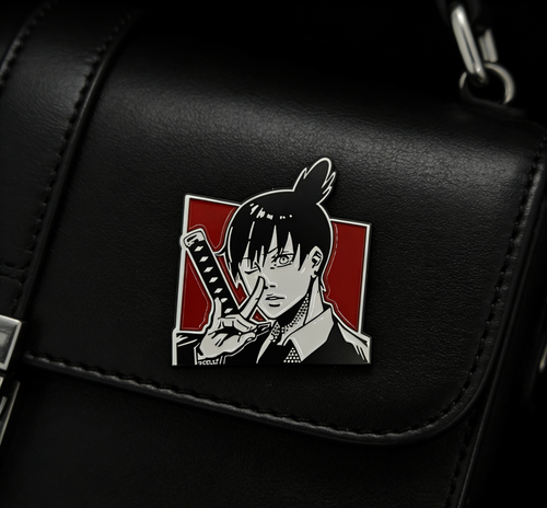 Chainsaw Man Aki Black and White Pin