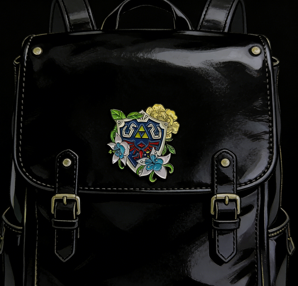 The Legend of Zelda Shield and the Silent Princess Fowers Pin