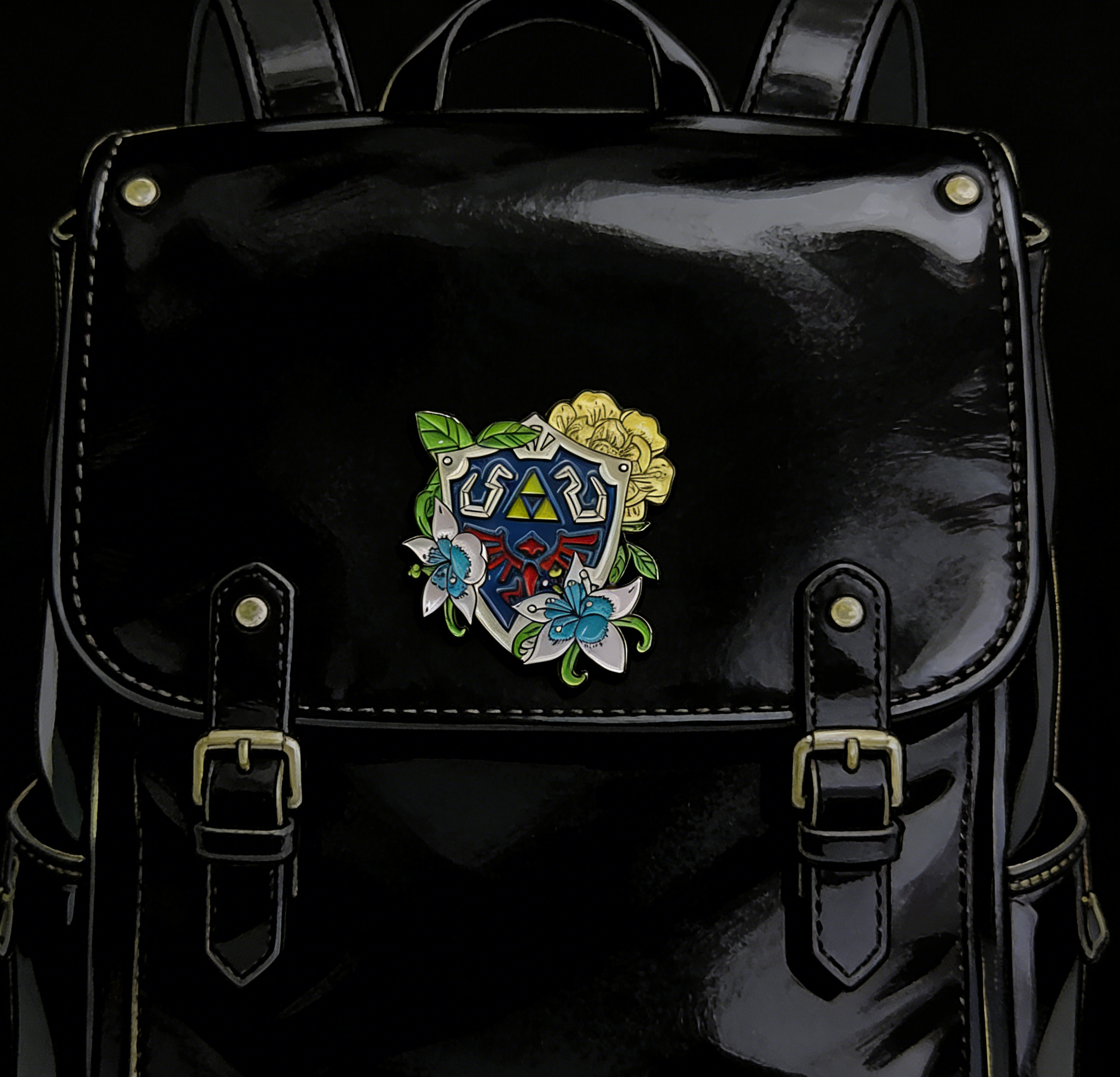 The Legend of Zelda Shield and the Silent Princess Fowers Pin
