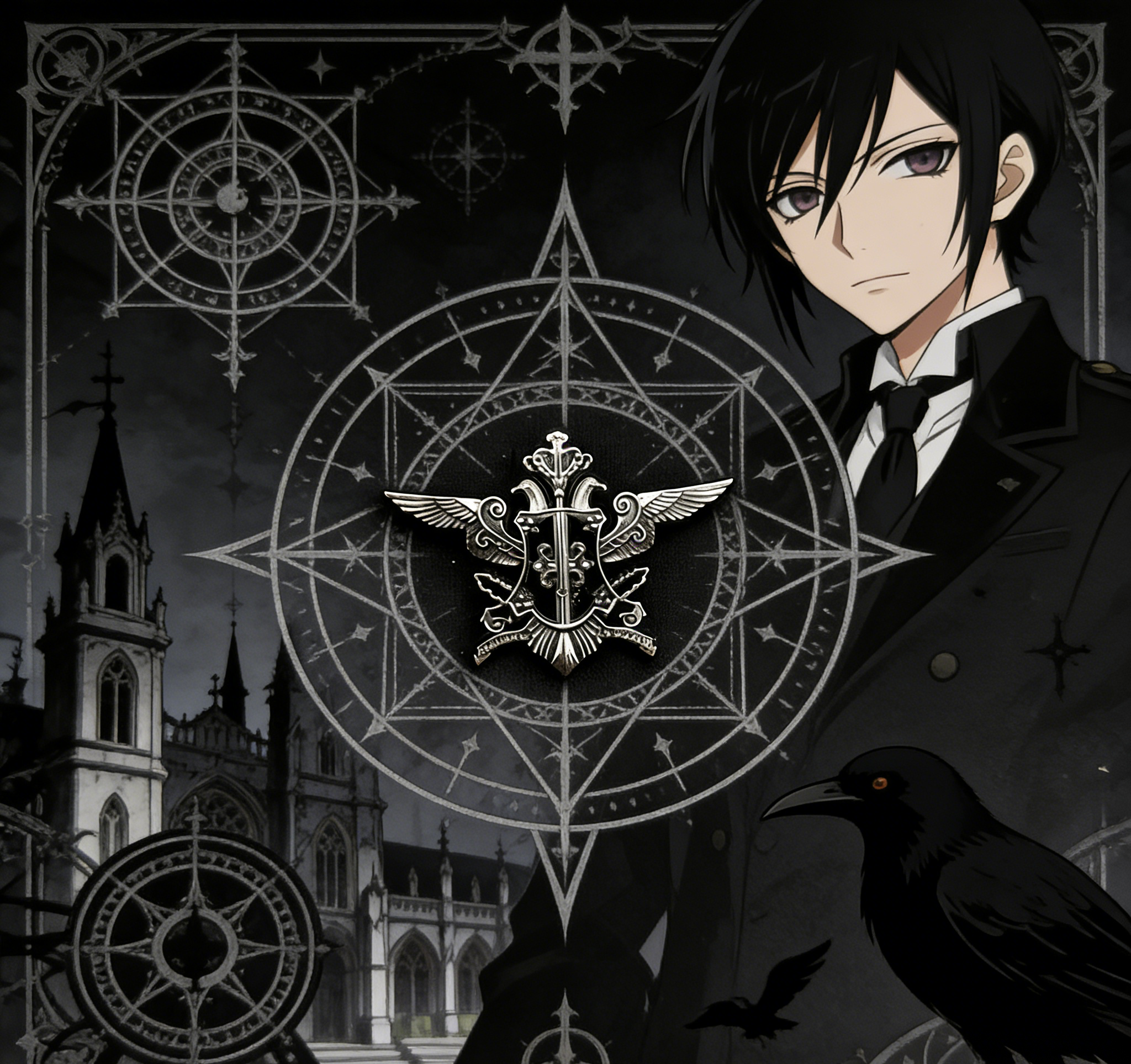 Black Butler Eagle Logo  Pin