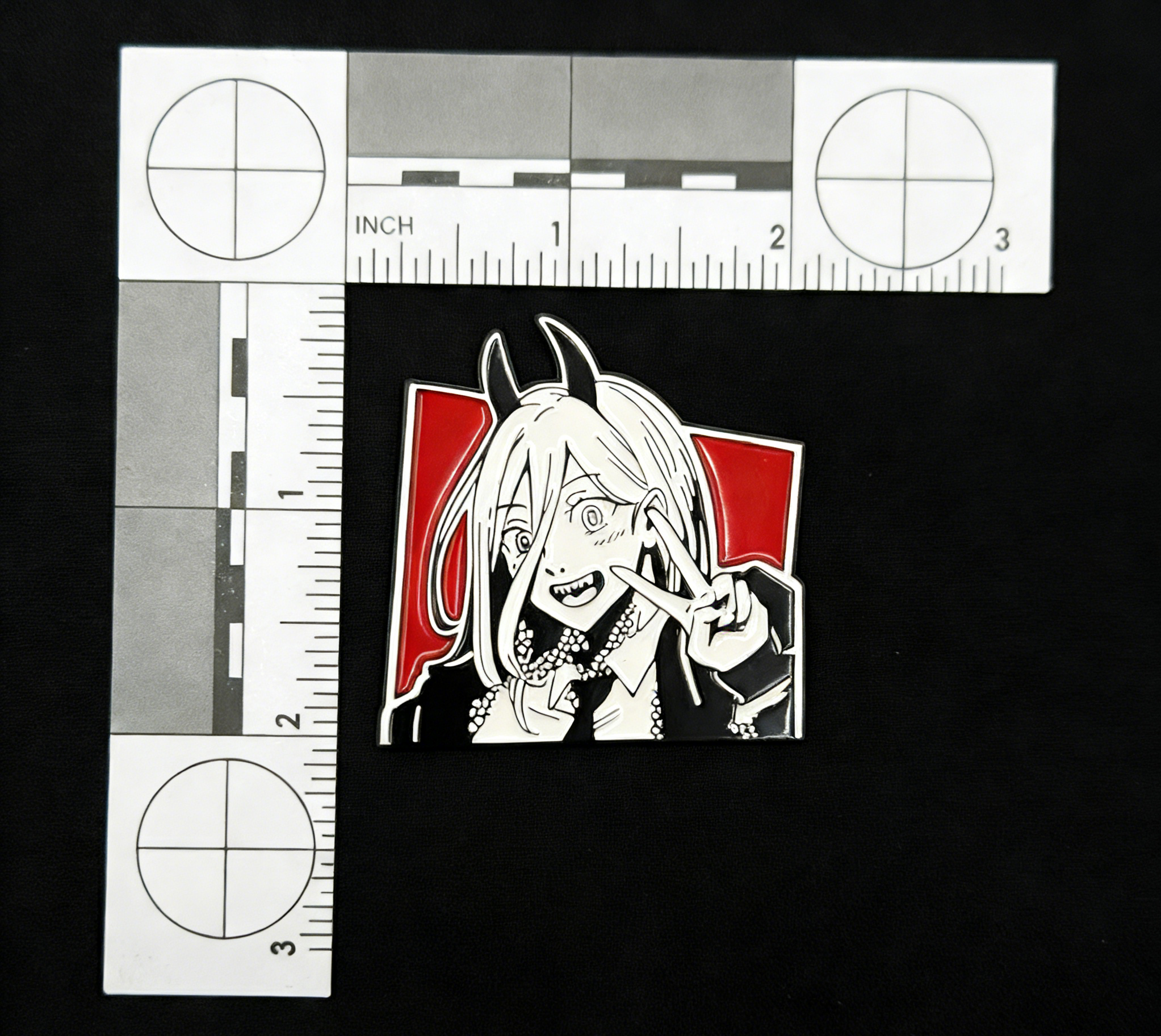 Chainsaw Man Power Black and White Pin