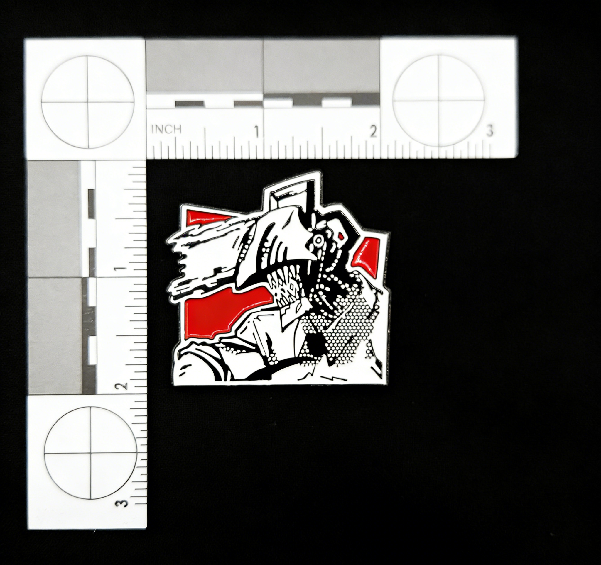 Chainsaw Man Chainsaw Black and White Pin