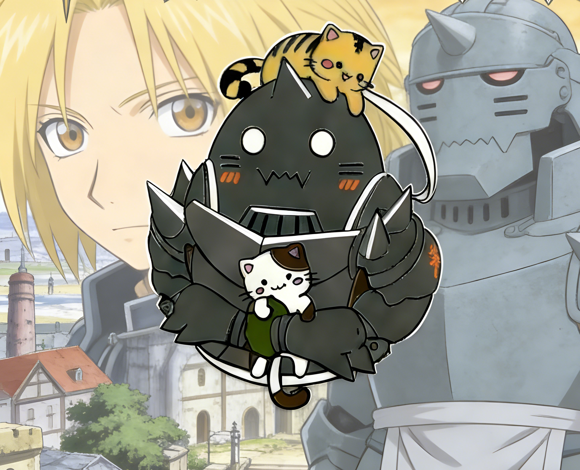 Full Metal Alchemist Alphonse with cats Pins