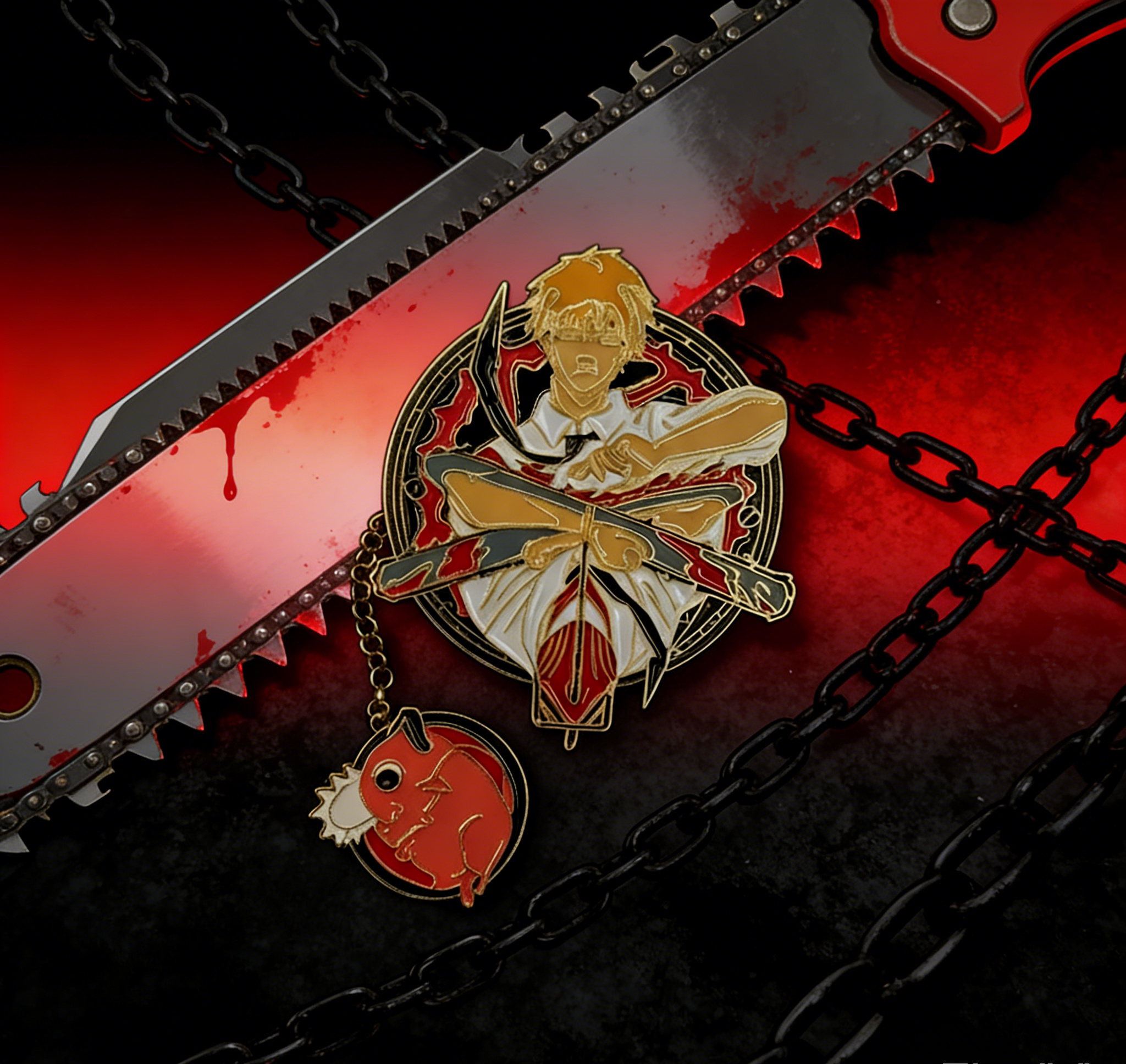 Chainsaw Man Chainsaw x Pochita Pin