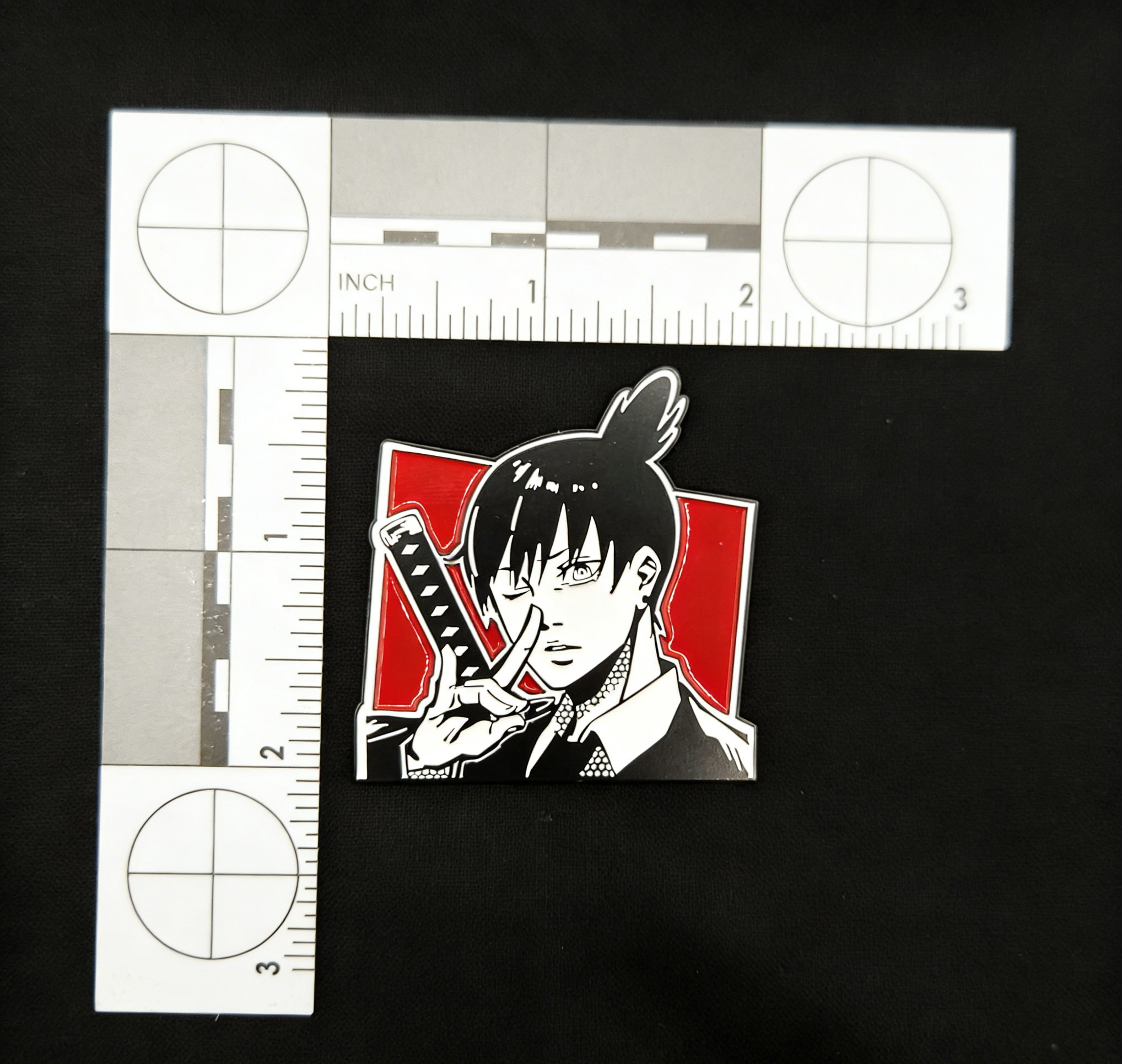 Chainsaw Man Aki Black and White Pin
