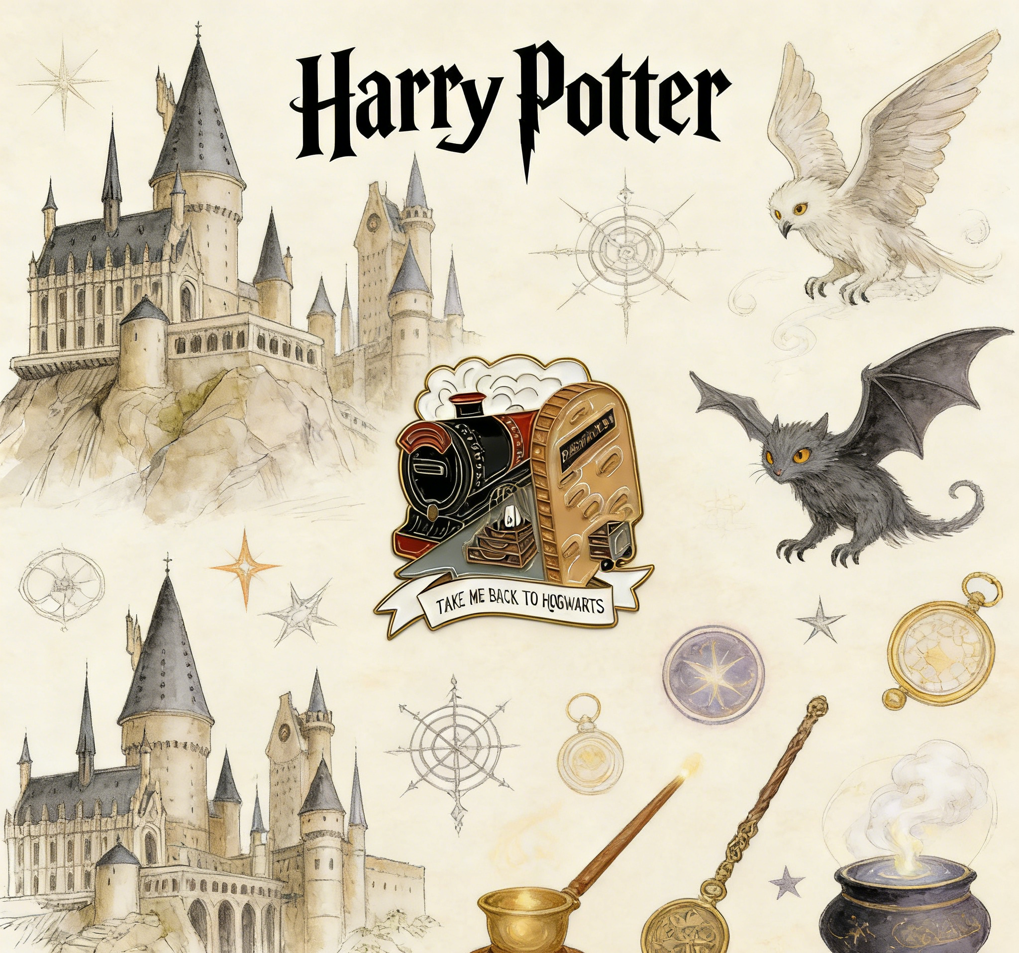 Harry Potter Take Me Back to Hogwarts Pin