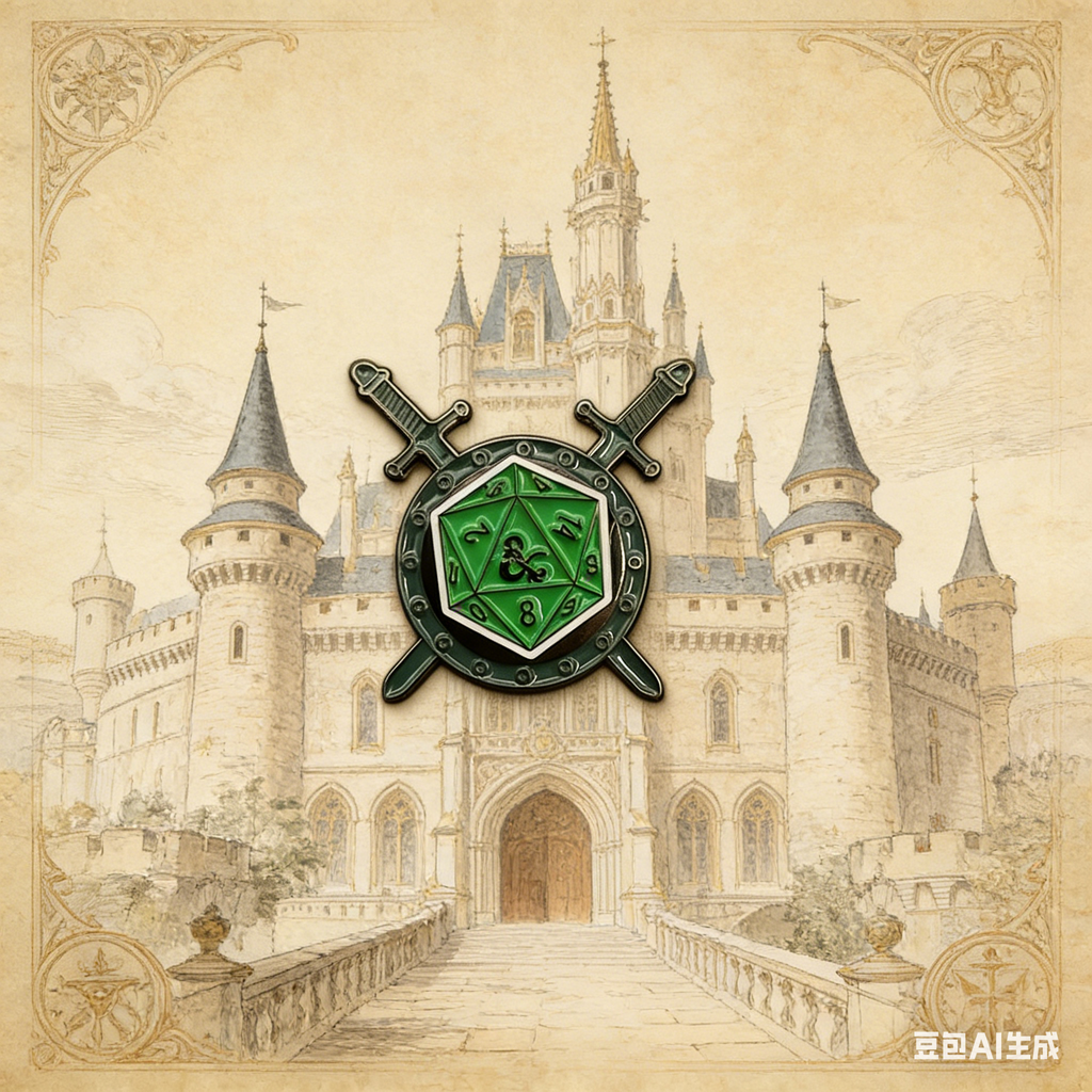 D20 and Swords Pin