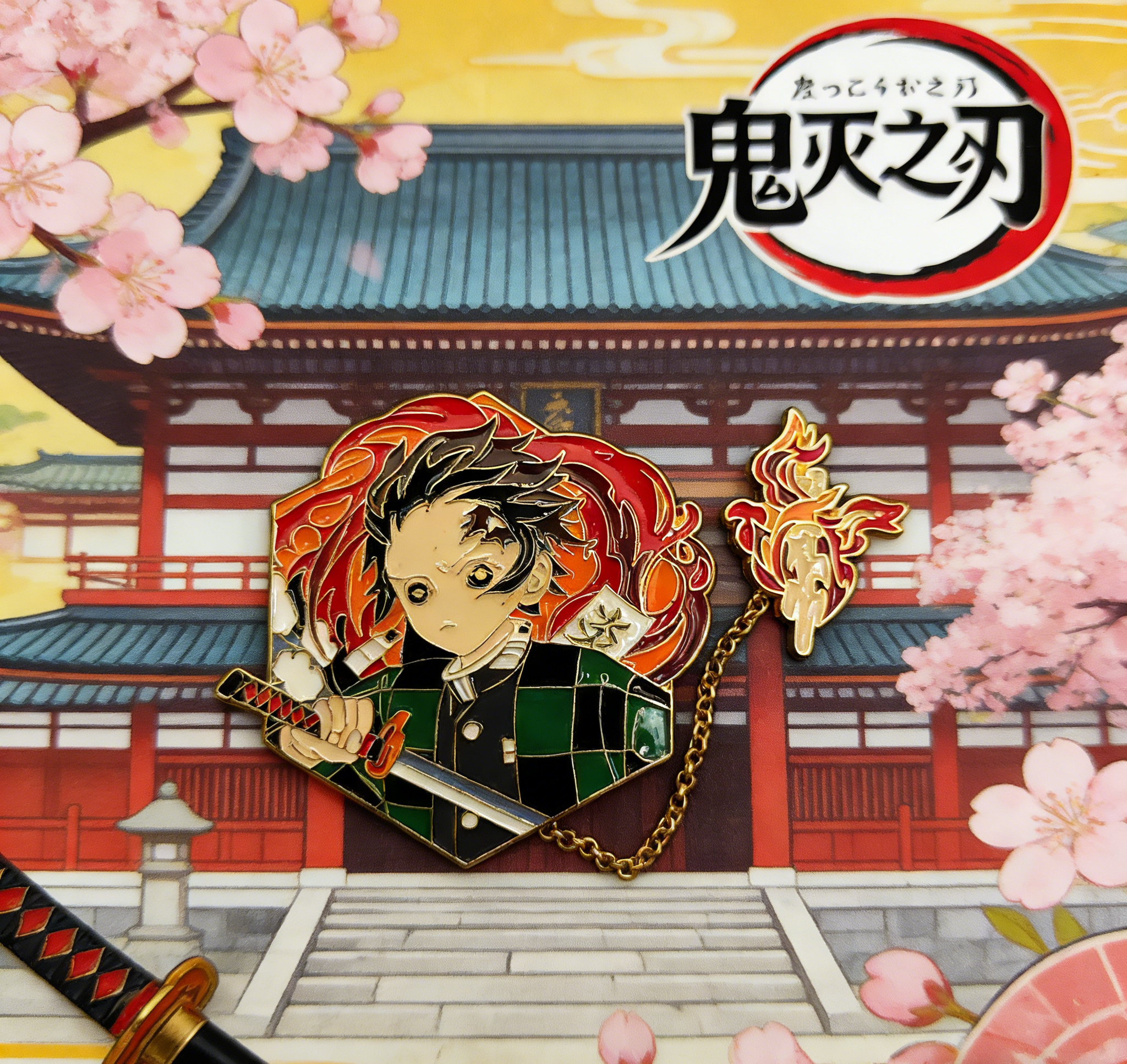 Demon Slayer Tanjiro W/ Chain Pin