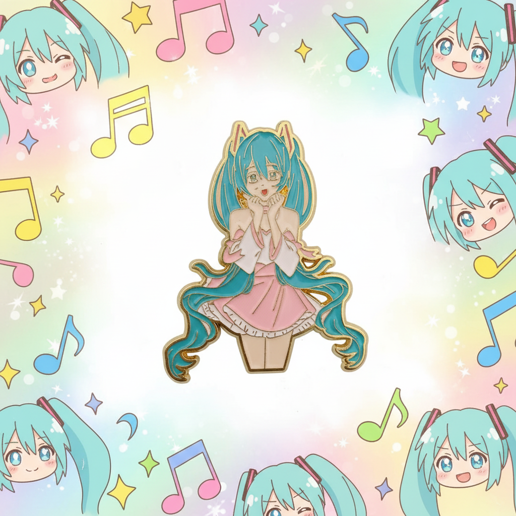 Hatsune Miku Smiling Miku Pins