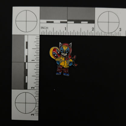 Marvel Wolverine Carrying Deadpool Pin