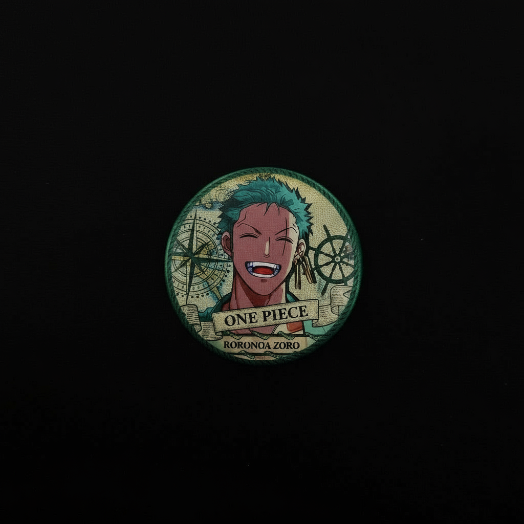One Piece Zoro Button Pin