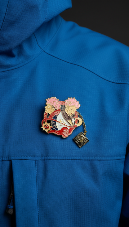 Jujutsu Kaizen Yuji X Sukuna Pin with Chain