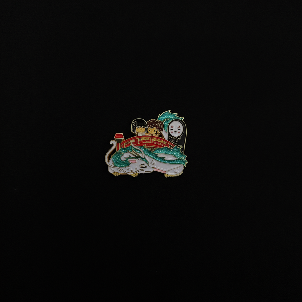 Spirited Away Chibi Haku, Chihiro and No-Face Pin