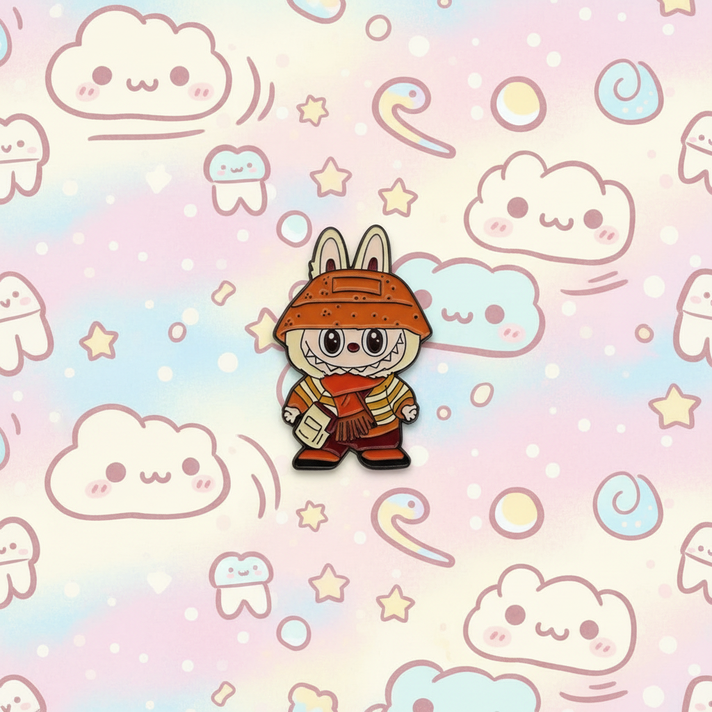 Labubu In Scarf Pin