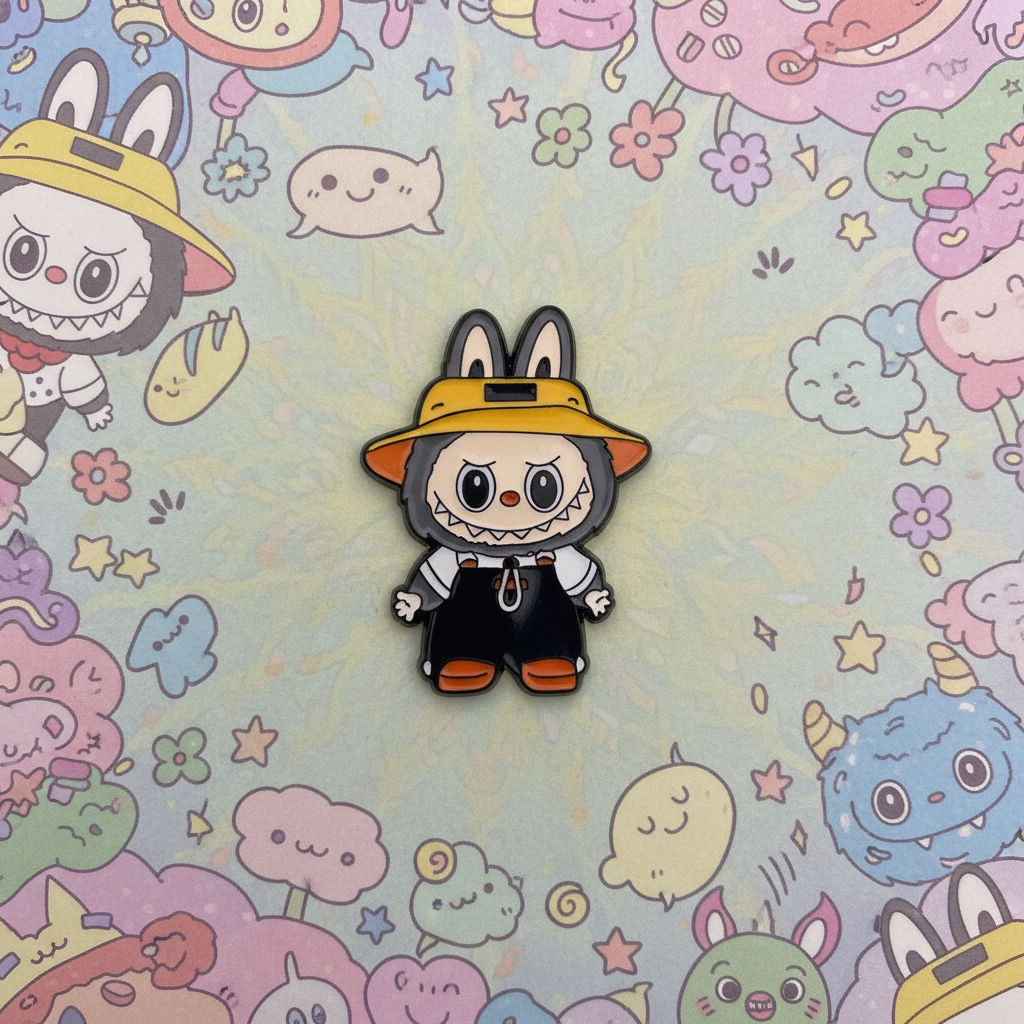 Labubu In Overalls Pin