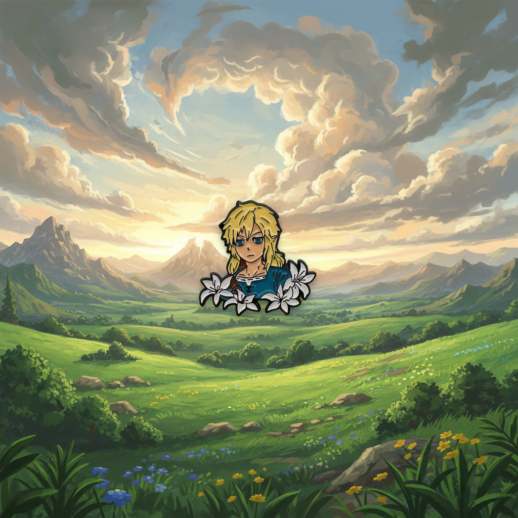 The Legend of Zelda Link and Flowers Pin