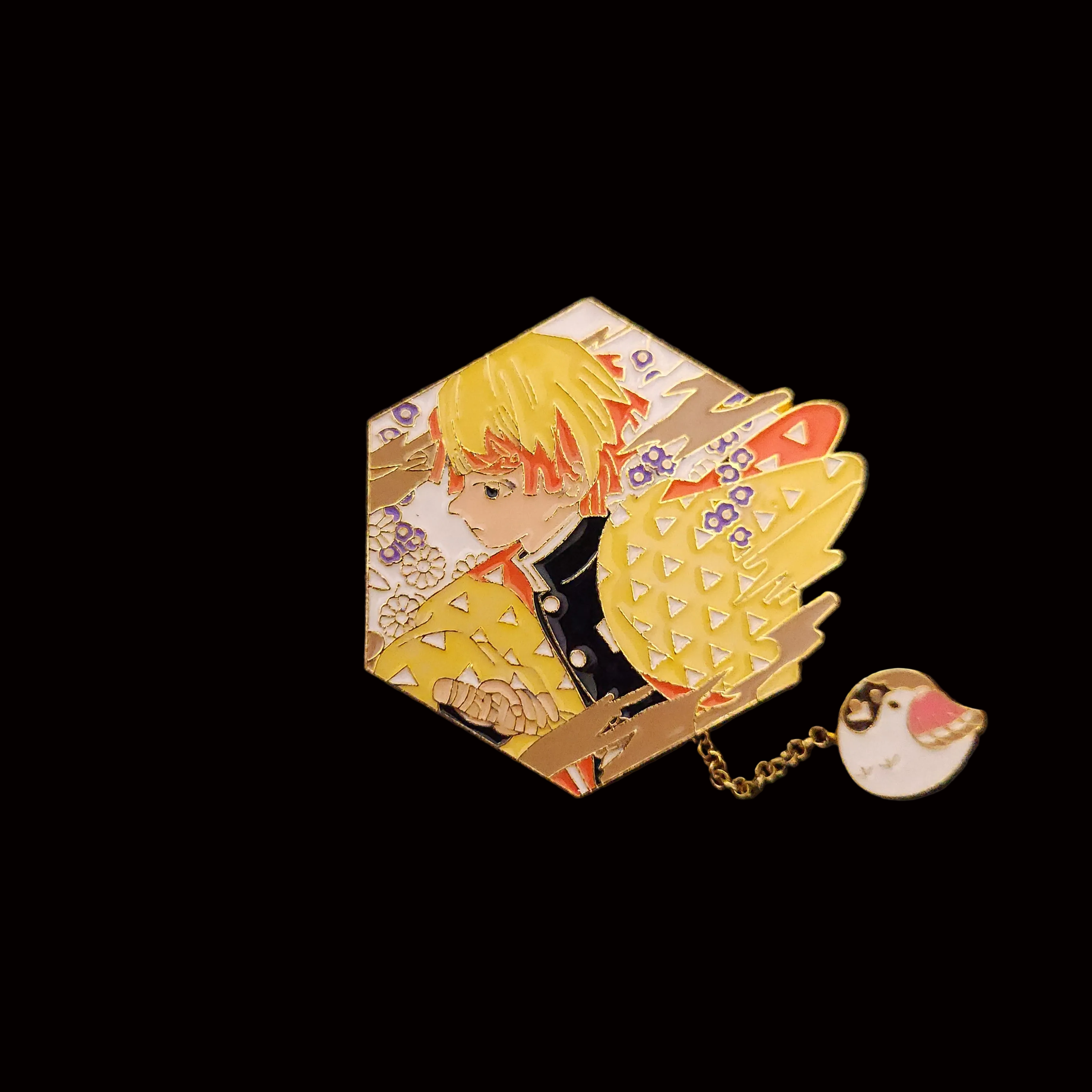 Demon Slayer Zenitsu Pin with Chain
