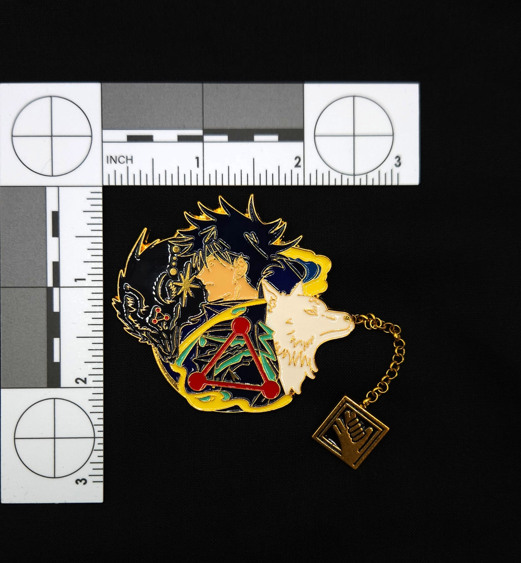 Jujutsu Kaizen Megumi X Shikigami Pin with Chain