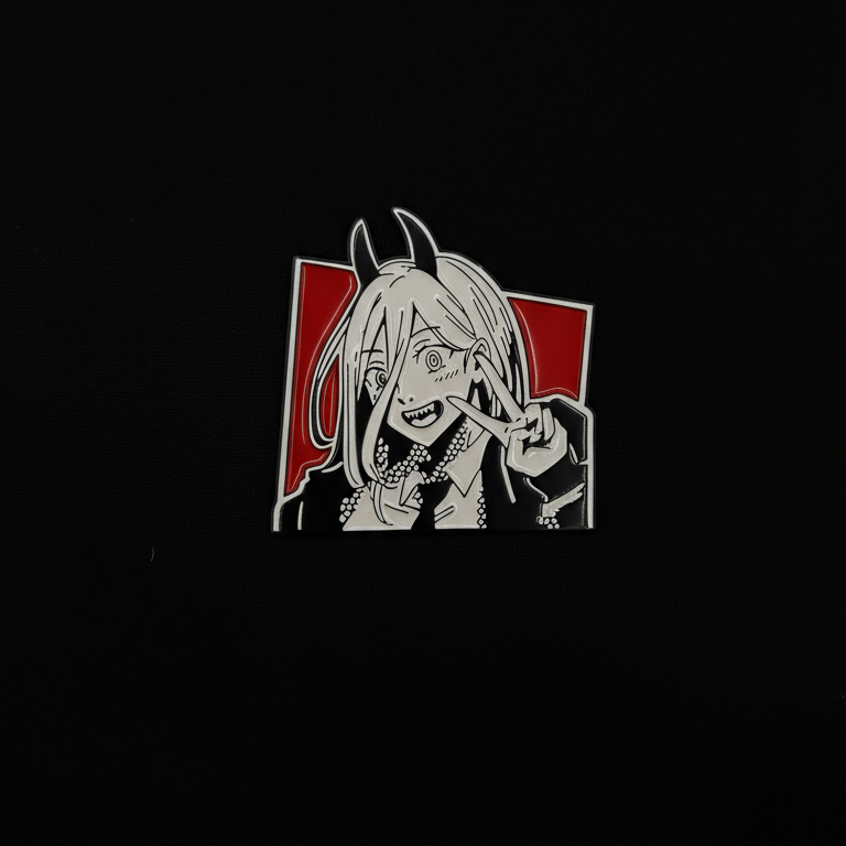 Chainsaw Man Power Black and White Pin